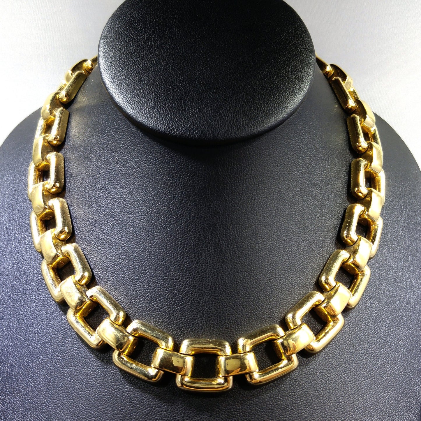 Vintage CINER Gold Chain Choker Necklace, Gold Plated, 1980s