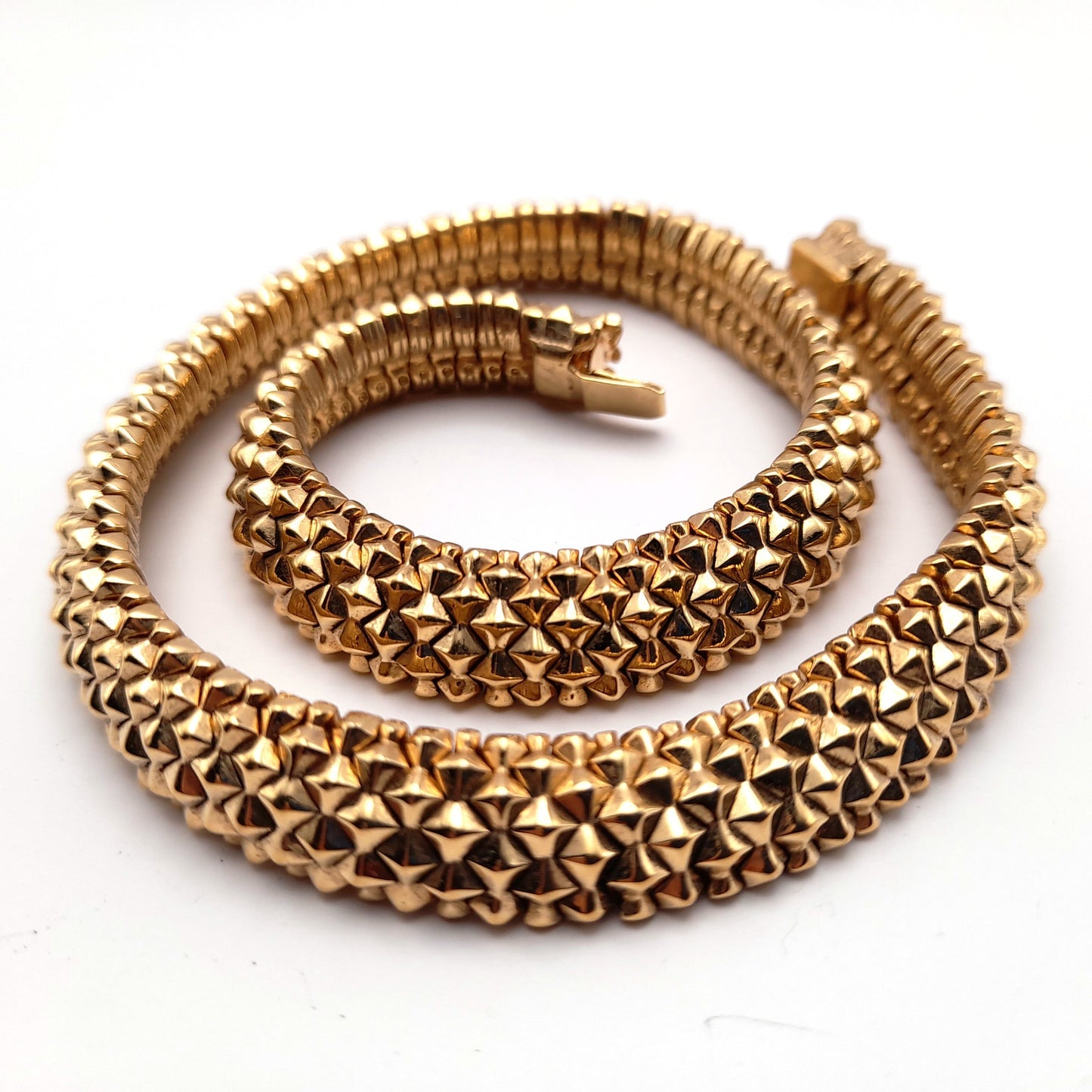 Ciner Vintage Gold Plated Brutalist Choker Necklace