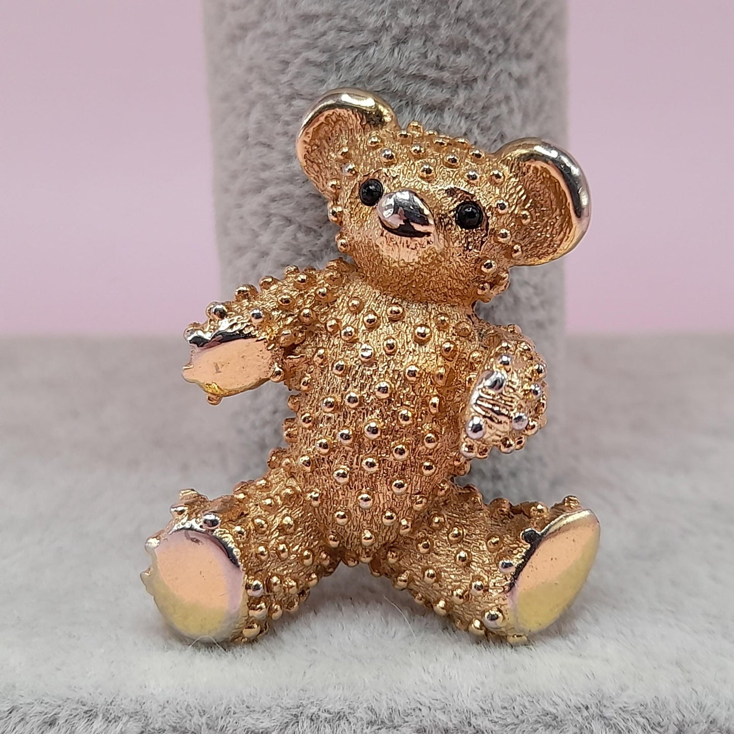 Vintage Boucher Teddy Bear Brooch, Gold Plated, Signed Number 8091P, 1960s