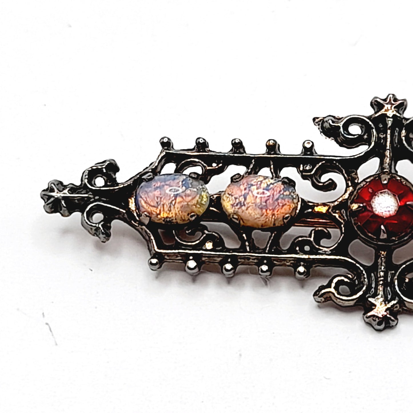 Vintage Sarah Coventry Pin, Victorian Style Brooch, Dragon's Breath Brooch, Sterling Silver Brooch
