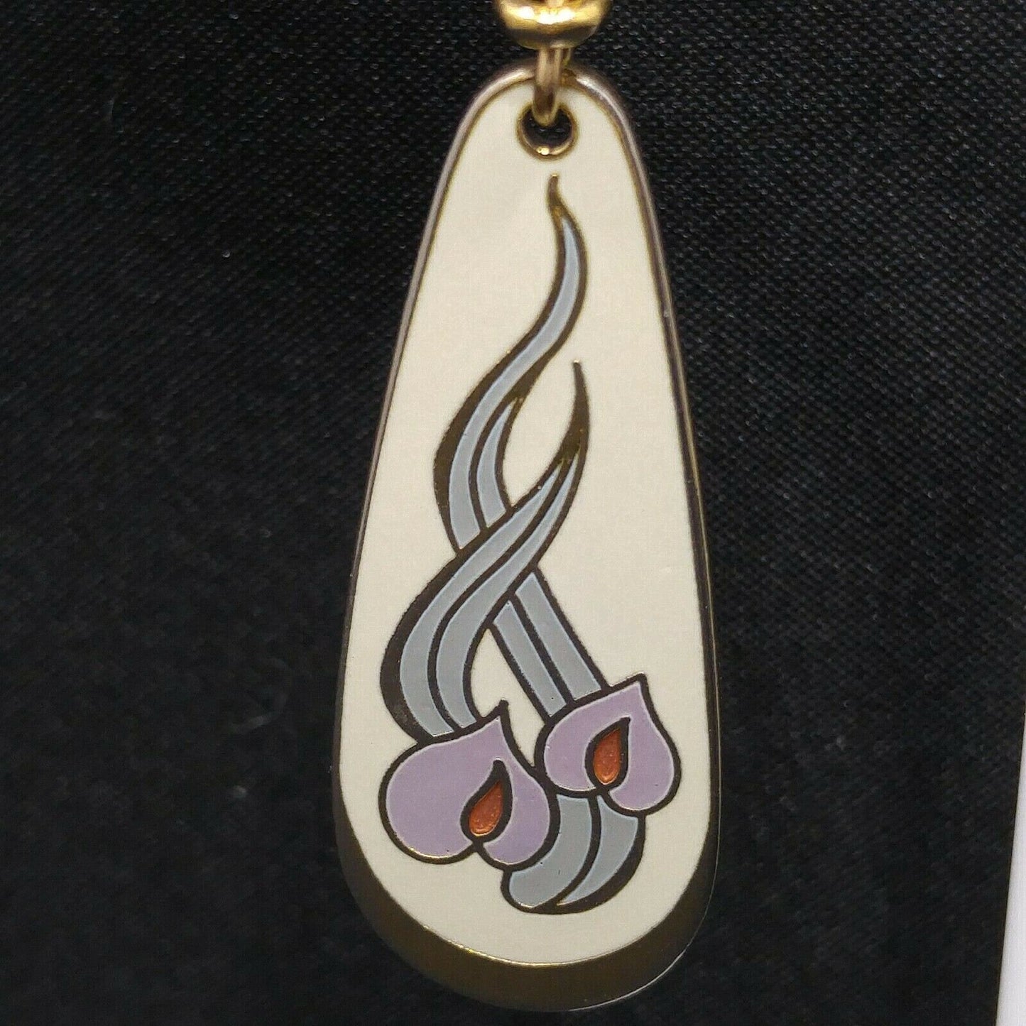 Vintage Laurel Burch "Wild Anthurium" Dangle Earrings, Gold Plated, 1980s