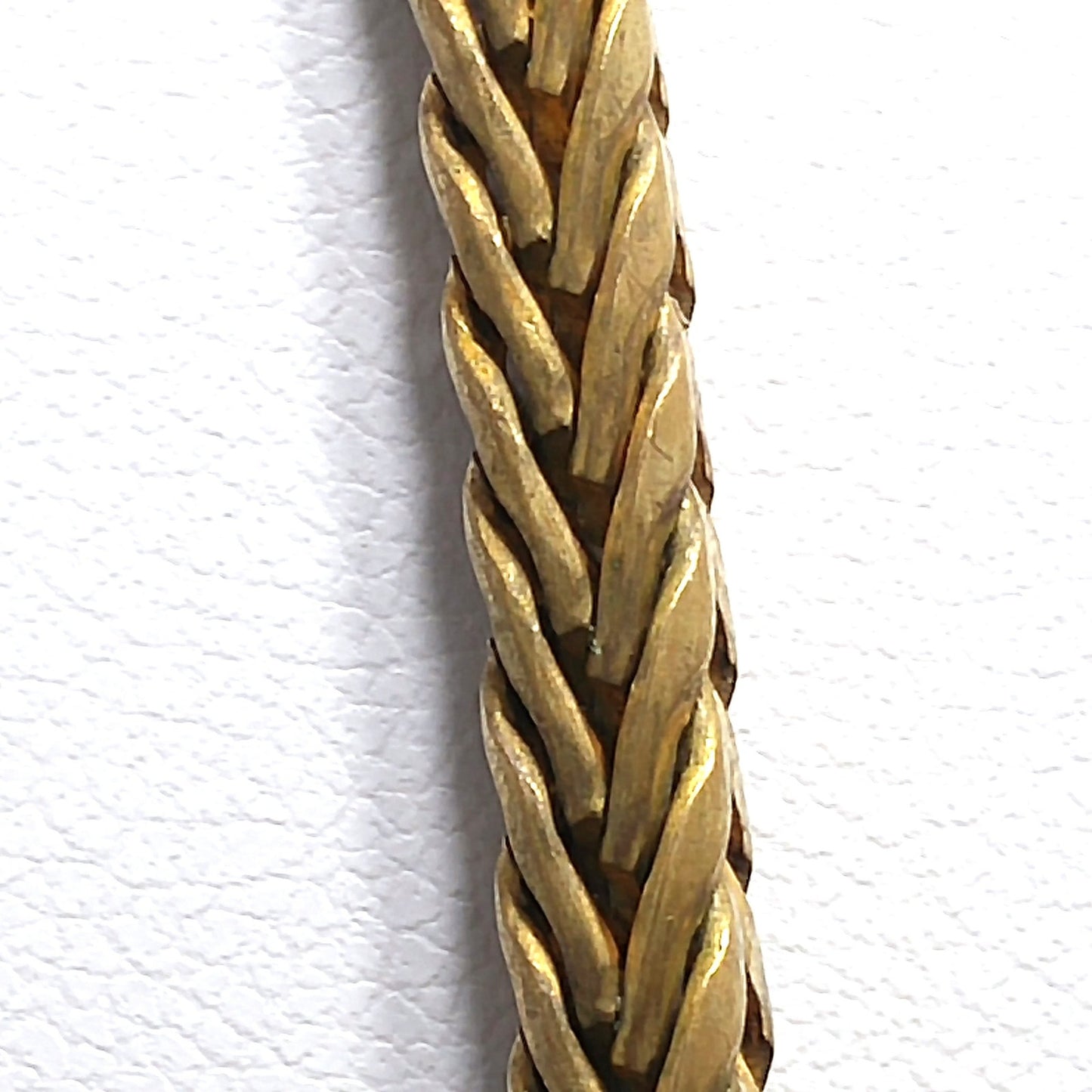 Miriam Haskell Brass Wheat Chain Long Necklace, 30 Inches, 1940s Vintage Jewelry