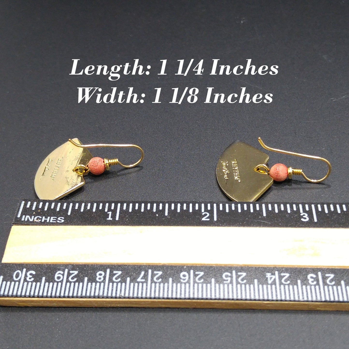 Vintage Laurel Burch "Rhythm" Earrings, Orange Enamel, Gold Plated