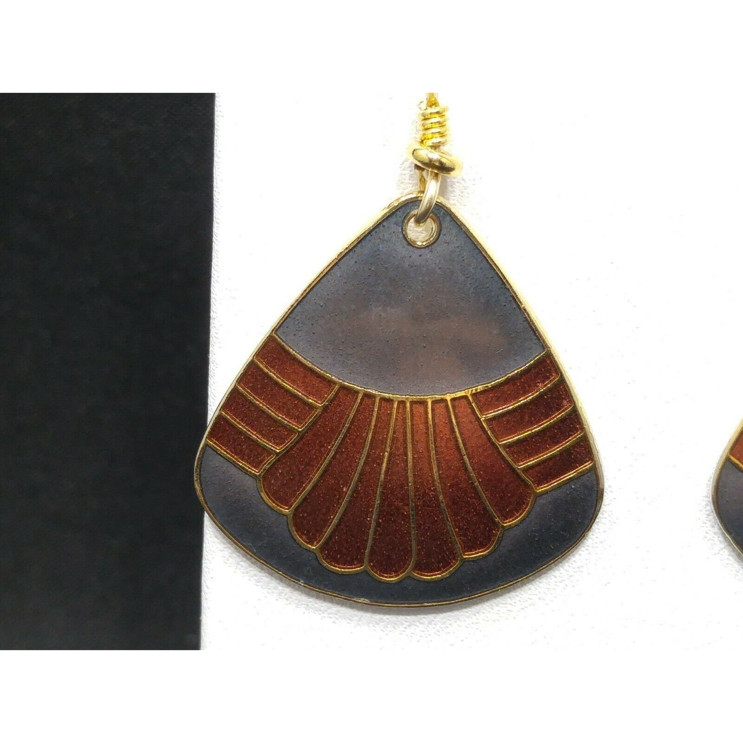 Laurel Burch Waterfall Design Earrings, Gold Plated, 1980s Vintage Jewelry