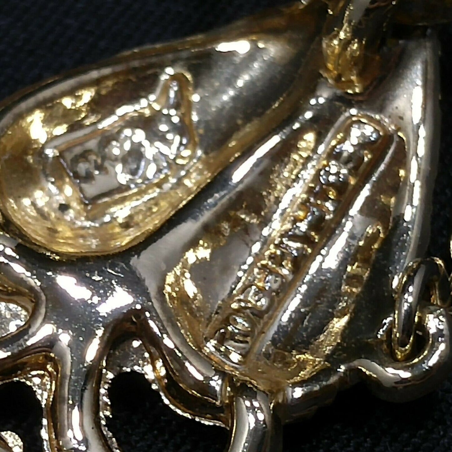 Coro Pegasus Heart Leaf Bracelet, Engravable Charm, Gold Plated, 1950s Vintage Jewelry