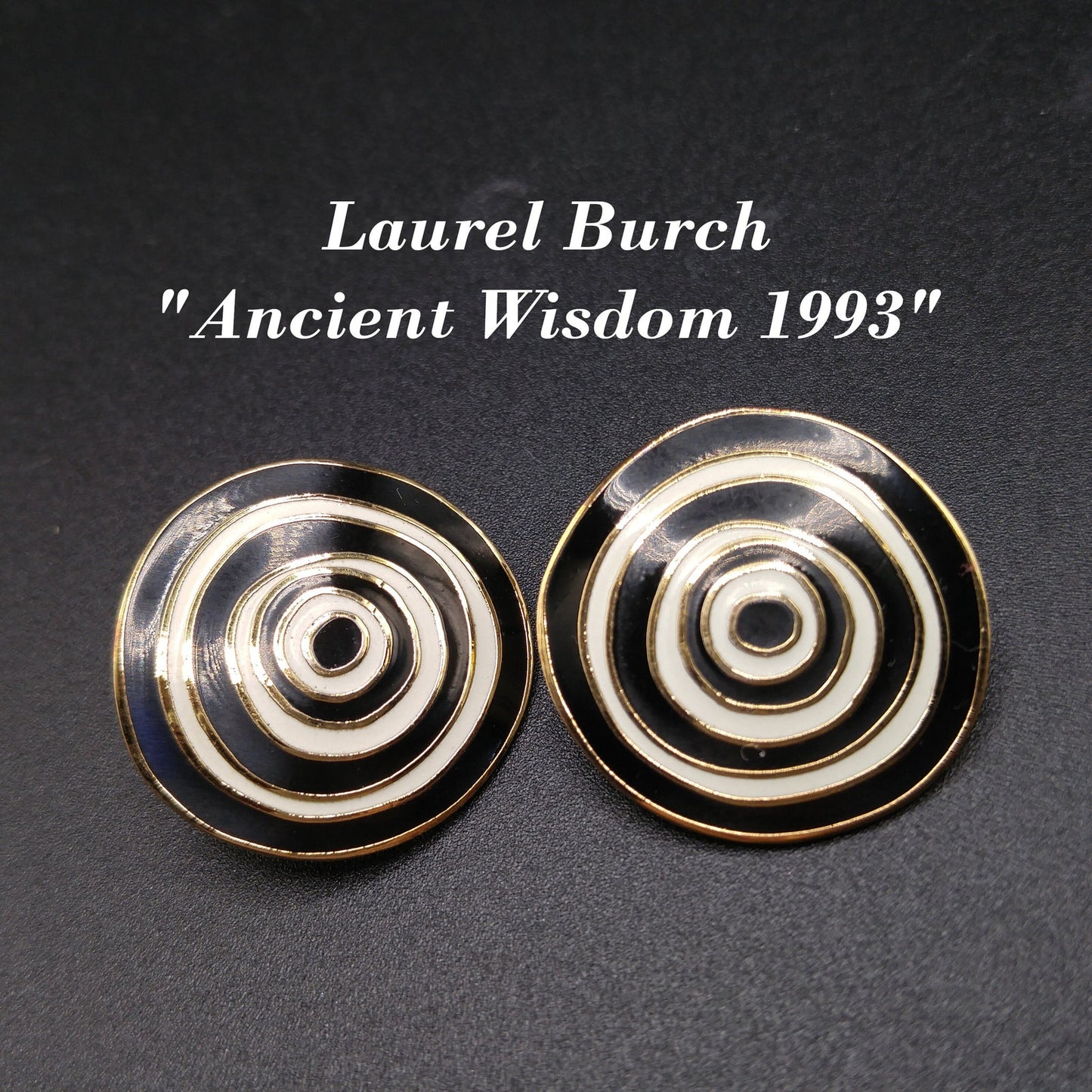 Vintage Laurel Burch "Ancient Wisdom 1993" Earrings, Gold Plated