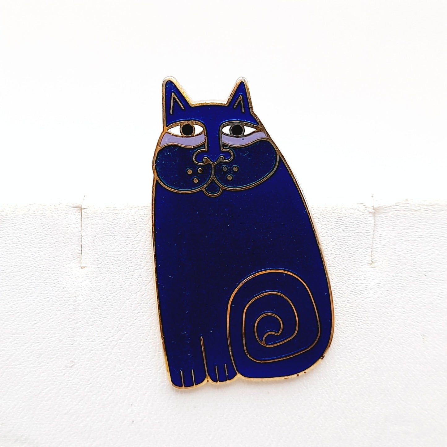 Vintage Laurel Burch Olivia Blue Cat Brooch