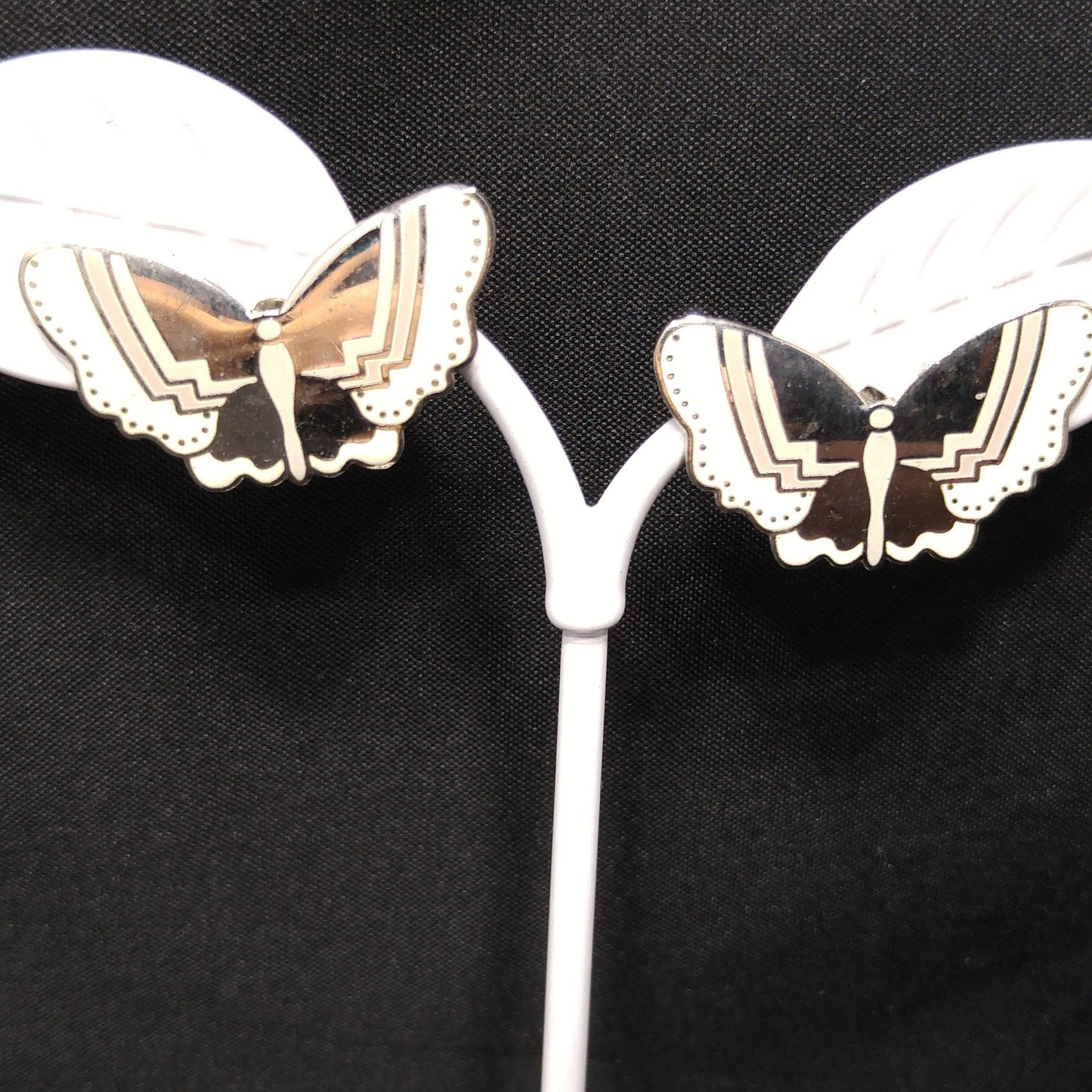 Laurel Burch "Papillon" Post Earrings, Butterfly Cloisonné Enamel, 1980s Vintage