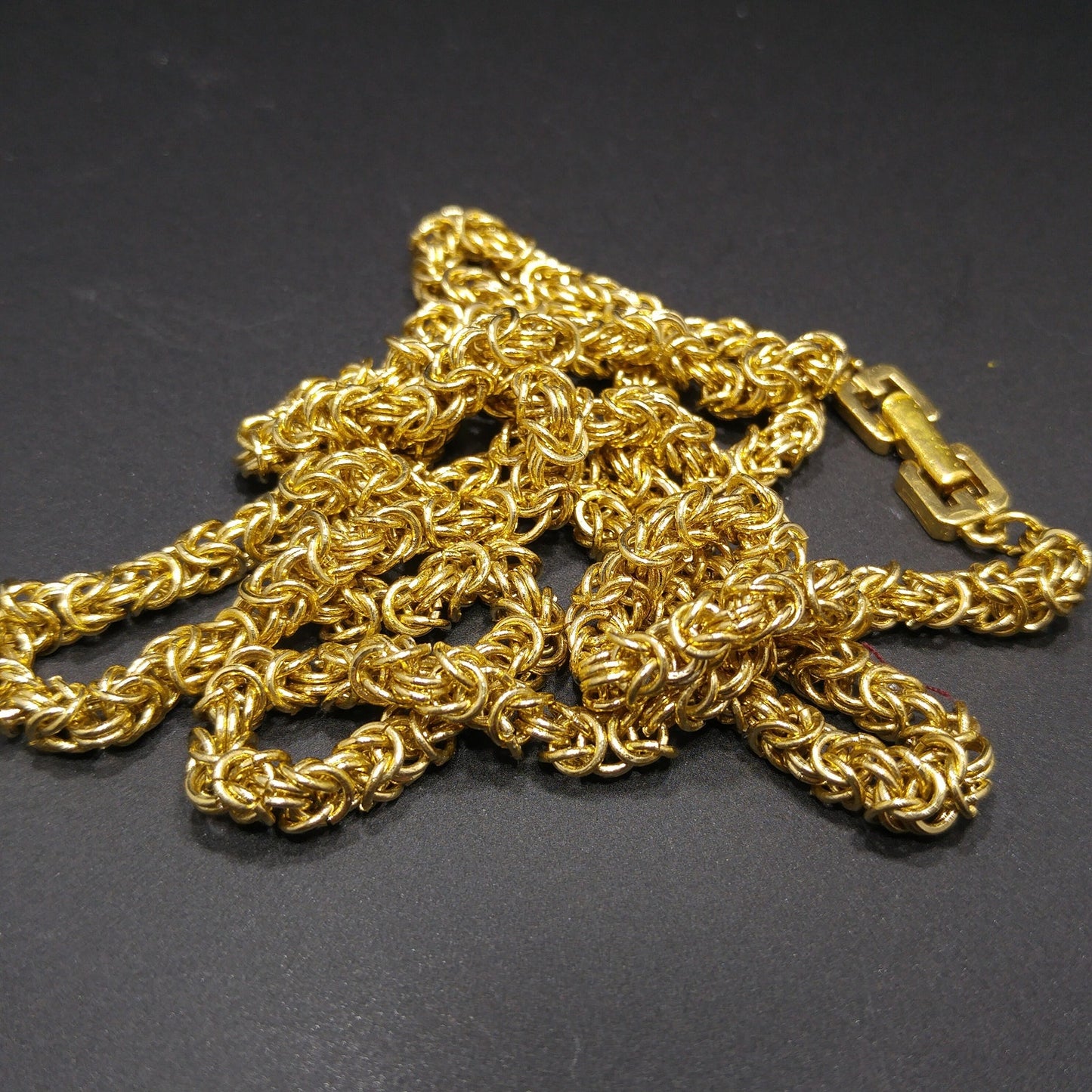 Givenchy Chain Necklace, Fold Over Clasp, 30 Inches, 1980s Vintage Jewelry