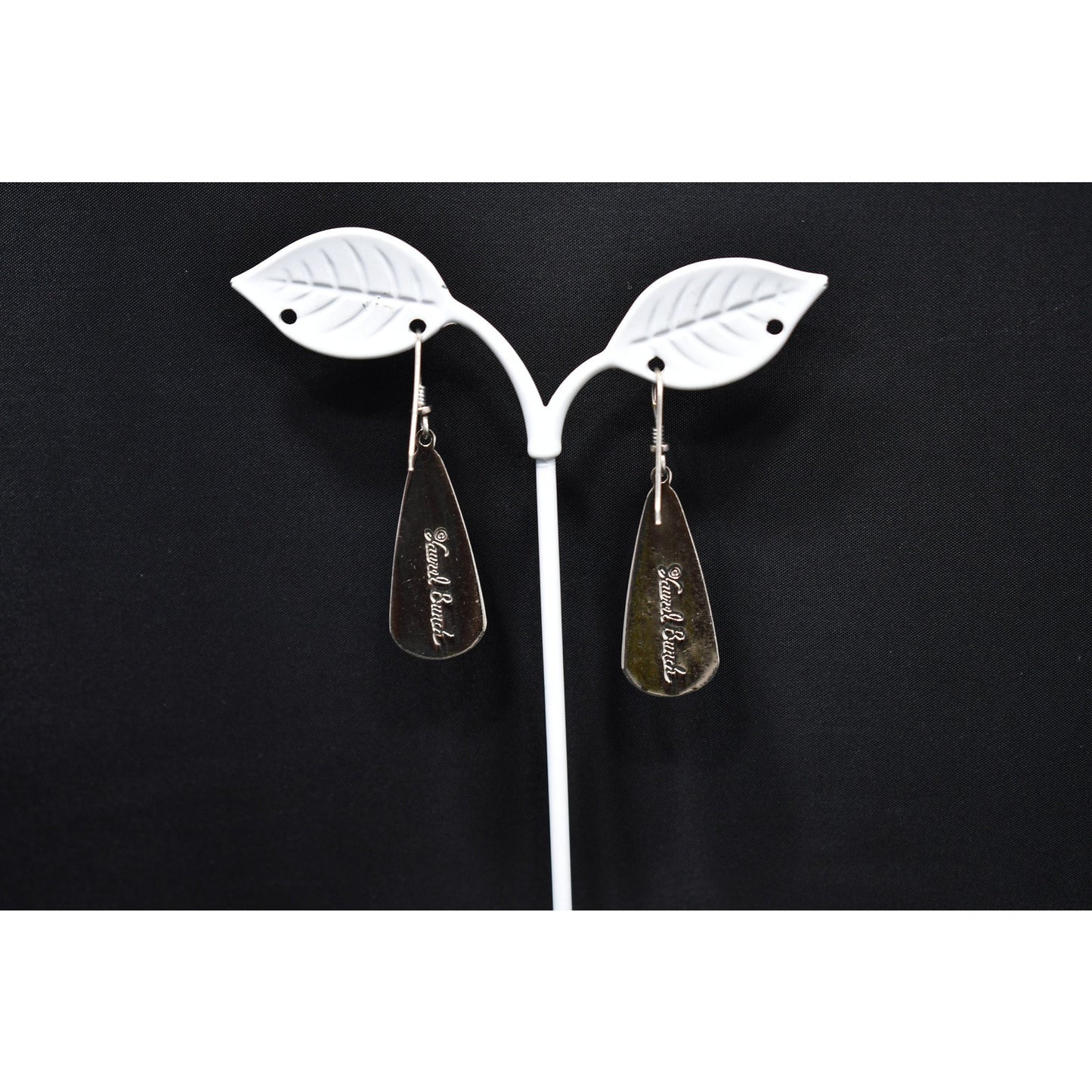 Laurel Burch Beige & Silver Tone Earrings, Gold Plated, 1980s Vintage Jewelry