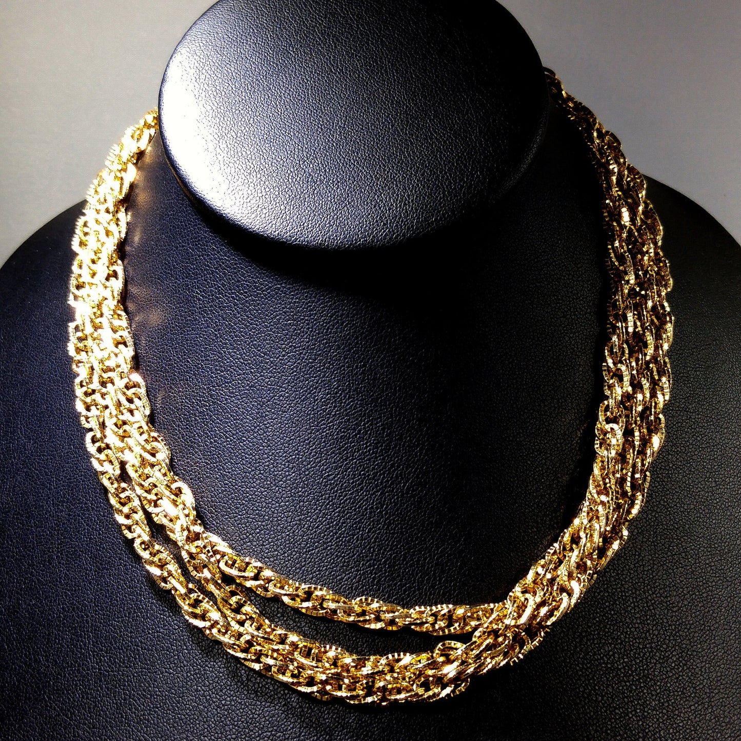 Hattie Carnegie Long Chain Necklace, 48 Inch Length Chain, 1970s Vintage Jewelry