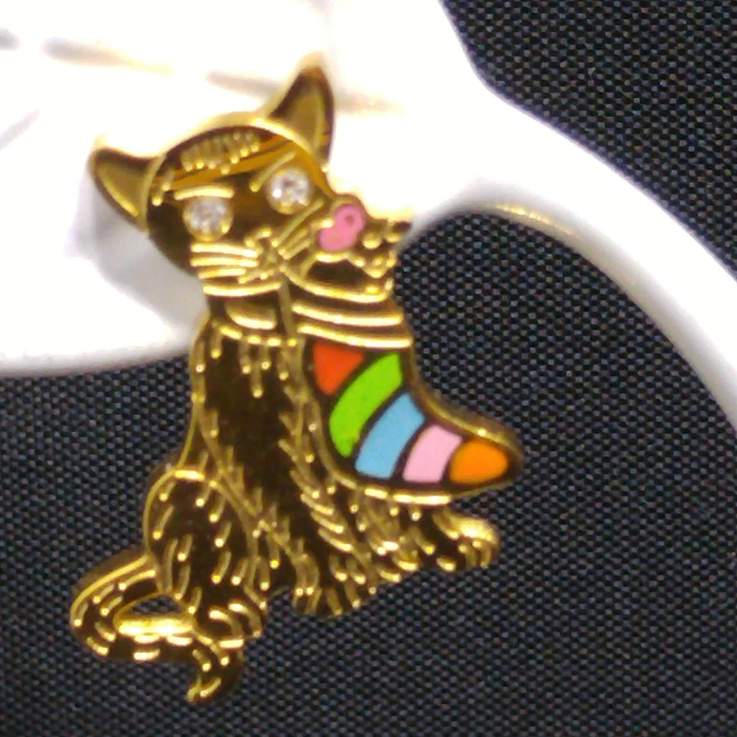 Vintage Christmas Cat Jewelry Set – Pendant Necklace & Earrings, Holiday Gift