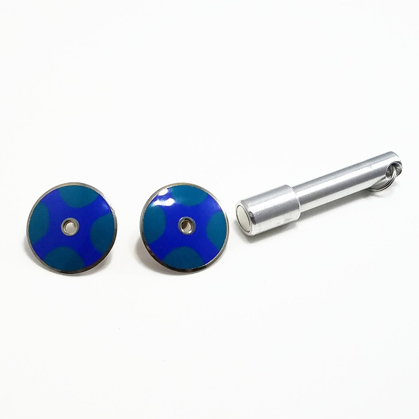 Laurel Burch "Medina" Disk Earrings, Modern Design, Gold Filled Posts, 1990s