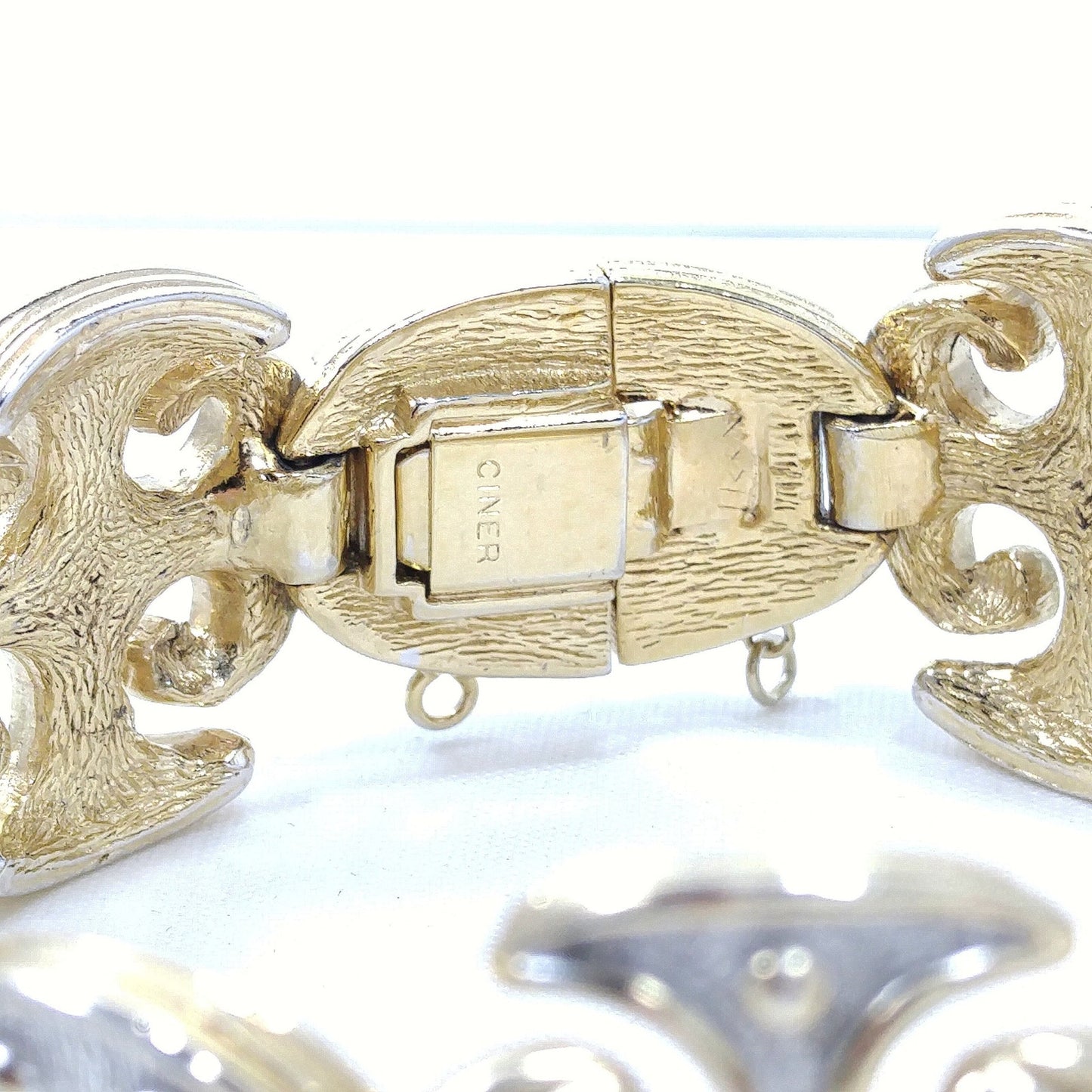 Vintage CINER Maltese Cross Bracelet, 22K Gold Plated, Silver Gold Tone