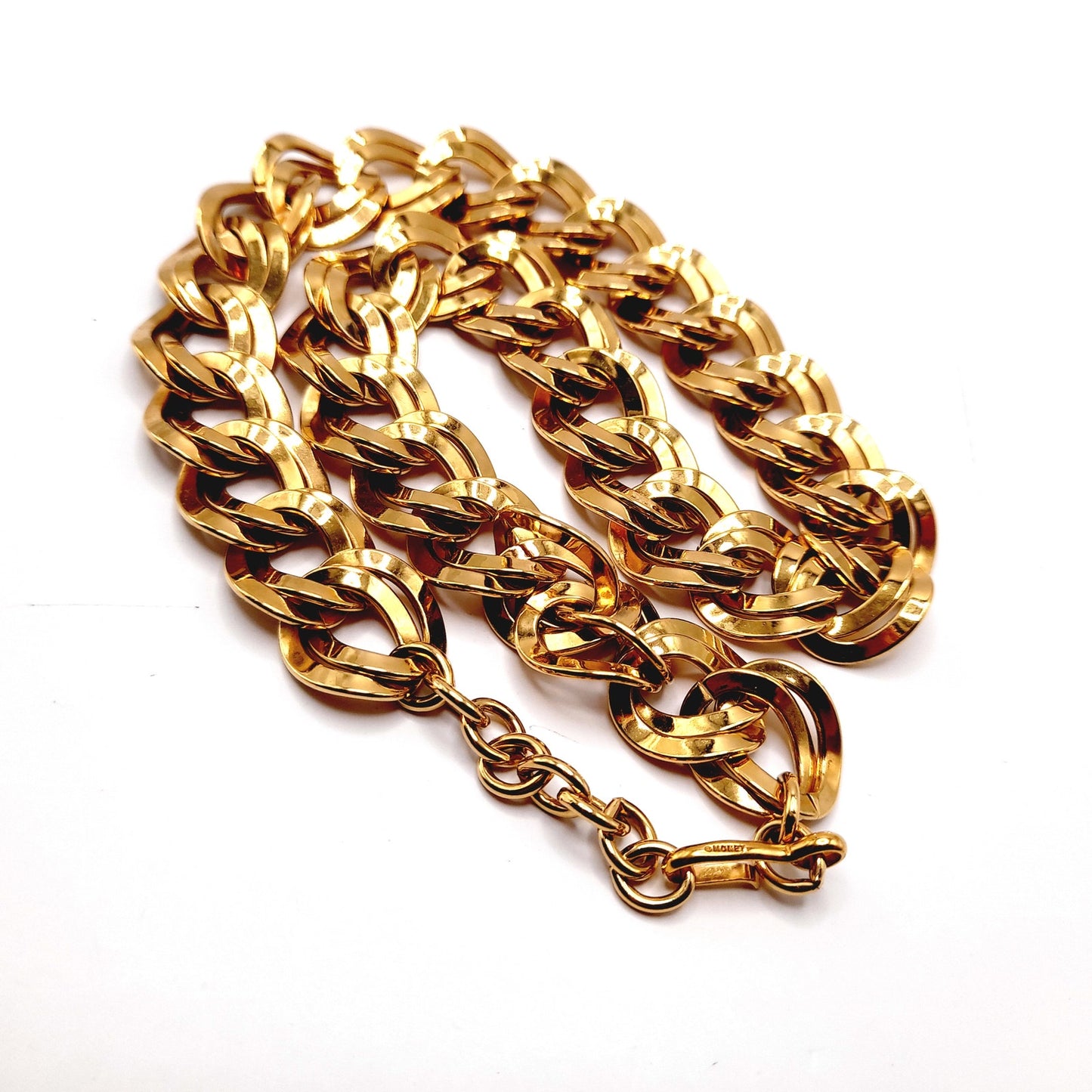 Vintage 1980s MONET Double Curb Chunky Chain Necklace, 20 Inches
