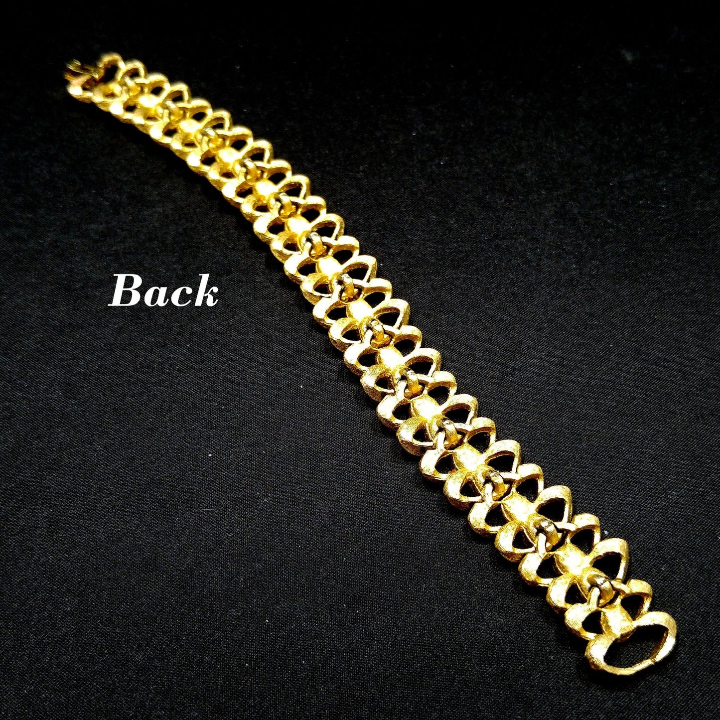 Crown Trifari Clear Rhinestone Bracelet, Gold Plated, 1960s Vintage Jewelry