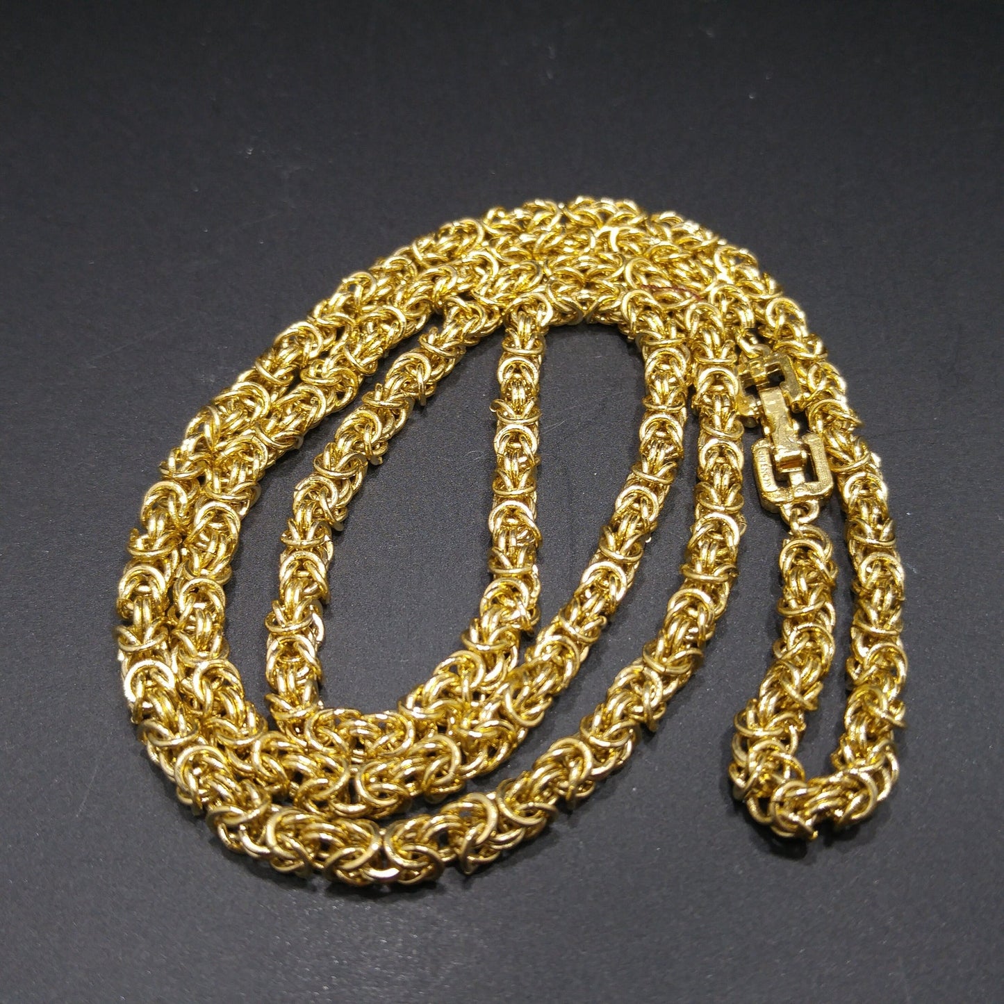 Givenchy Chain Necklace, Fold Over Clasp, 30 Inches, 1980s Vintage Jewelry