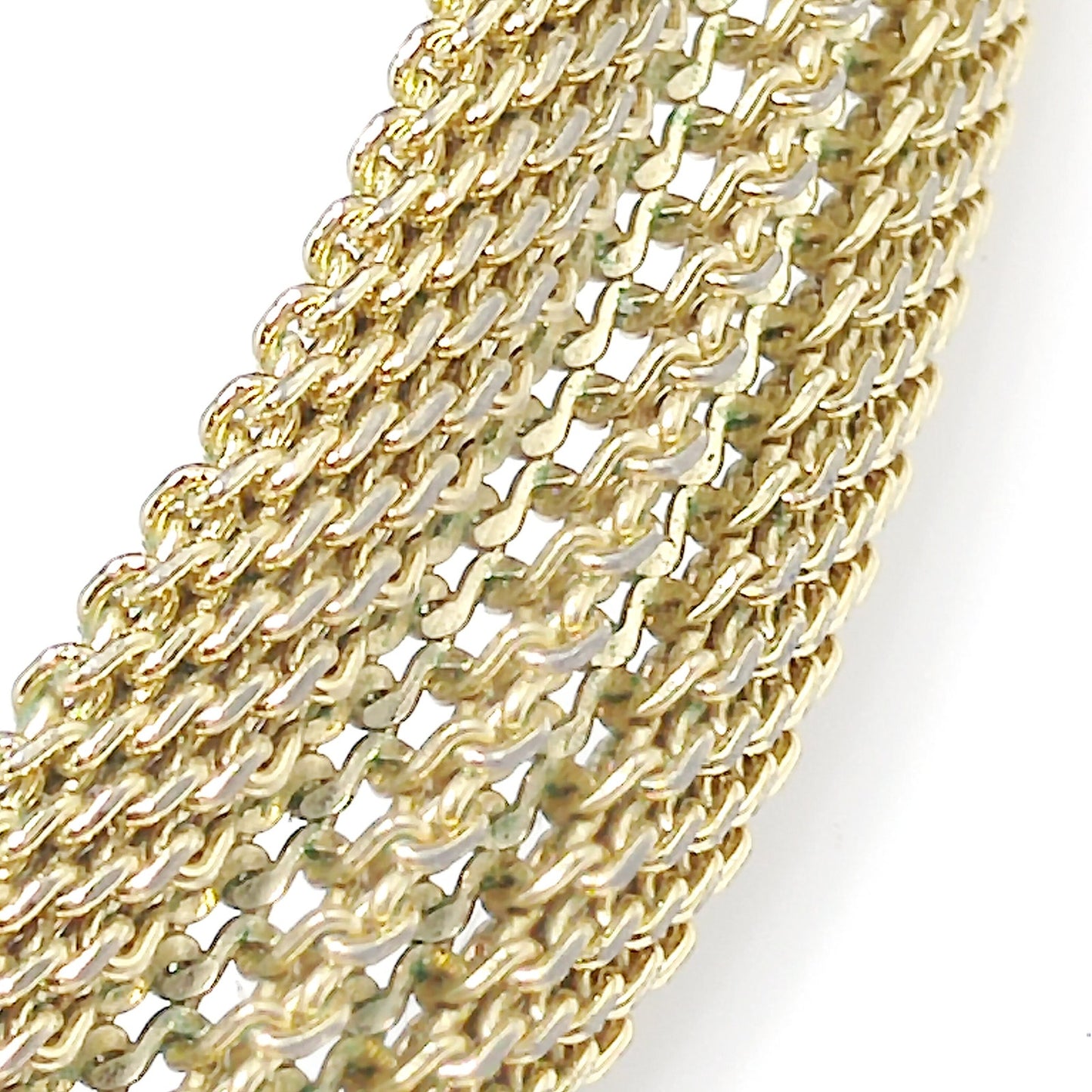 Trifari Orange Lucite Cabochon Necklace, Gold Plated Mesh, 1970s Vintage Jewelry