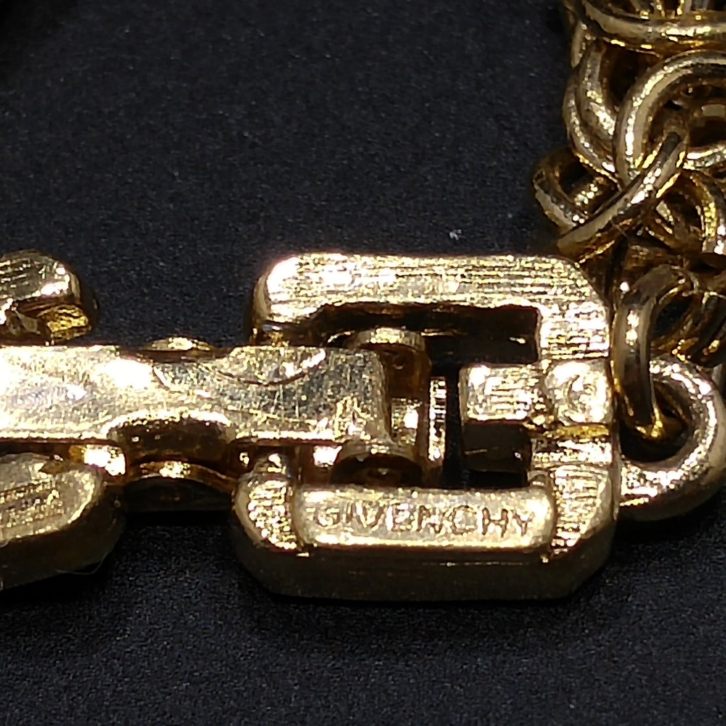 Givenchy Chain Necklace, Fold Over Clasp, 30 Inches, 1980s Vintage Jewelry