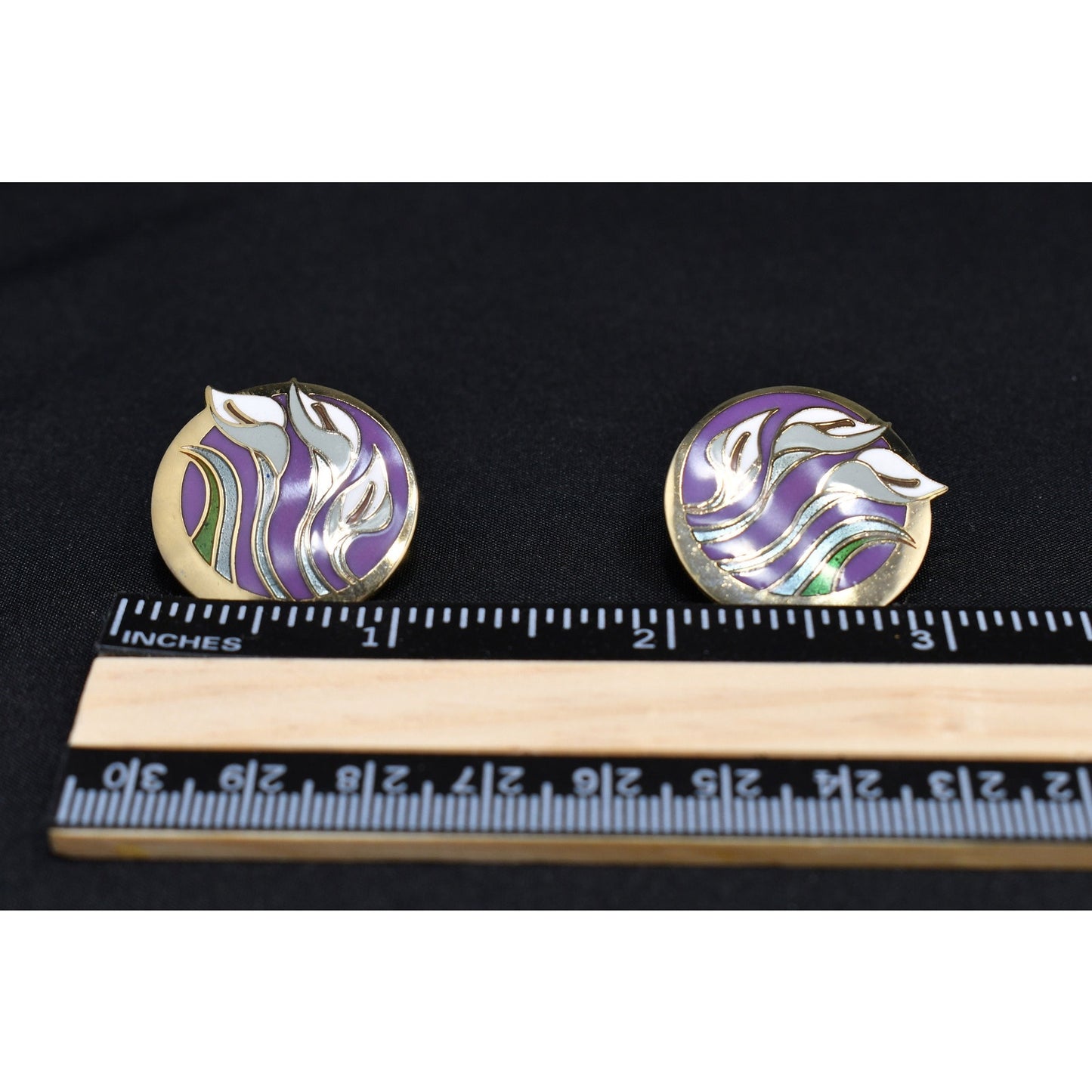 Laurel Burch "Lilies For Les" Floral Post Earrings, Gold Plated, 1980s