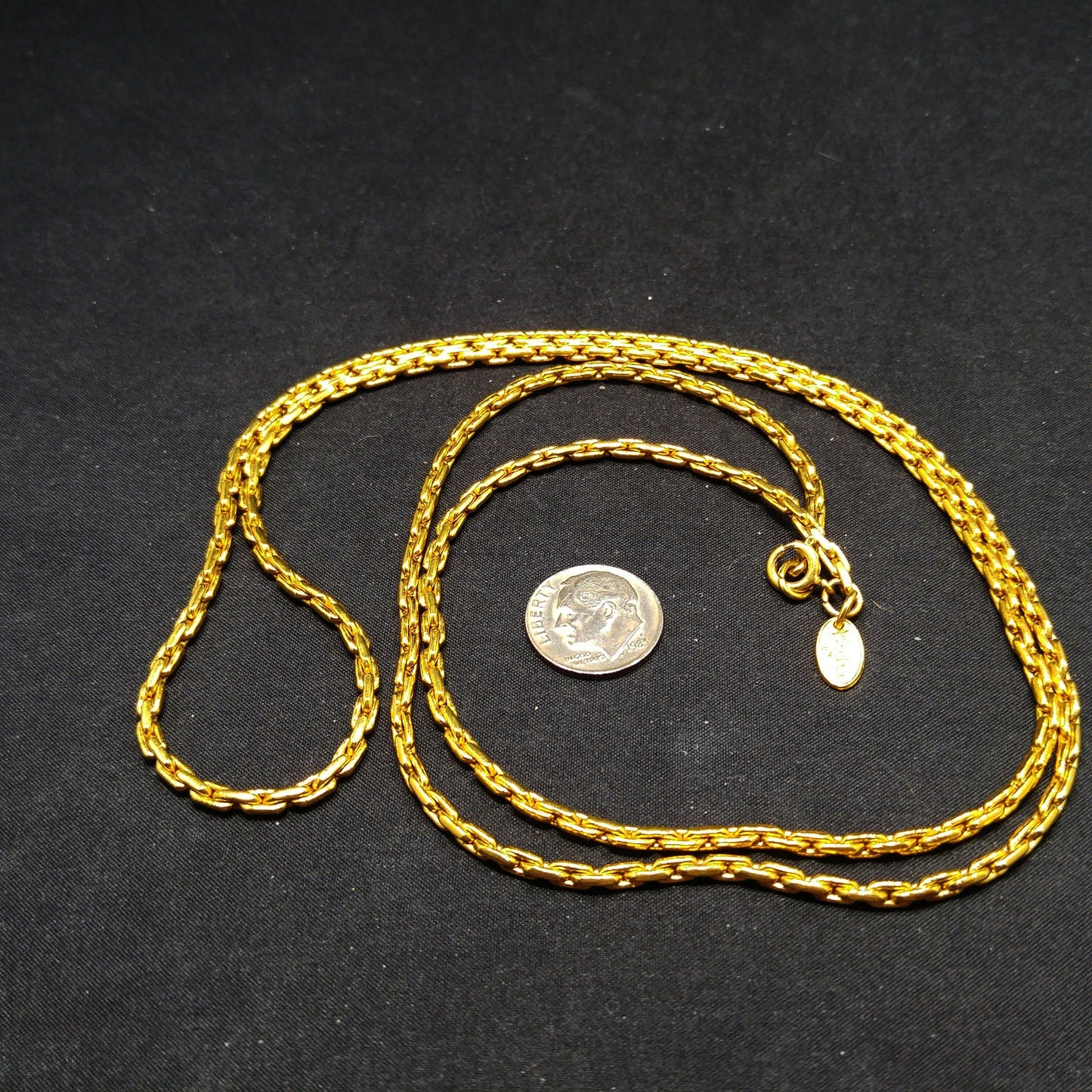 Vintage Vendome Gold Plated Long Chain Necklace – 35 Inches (1960s)