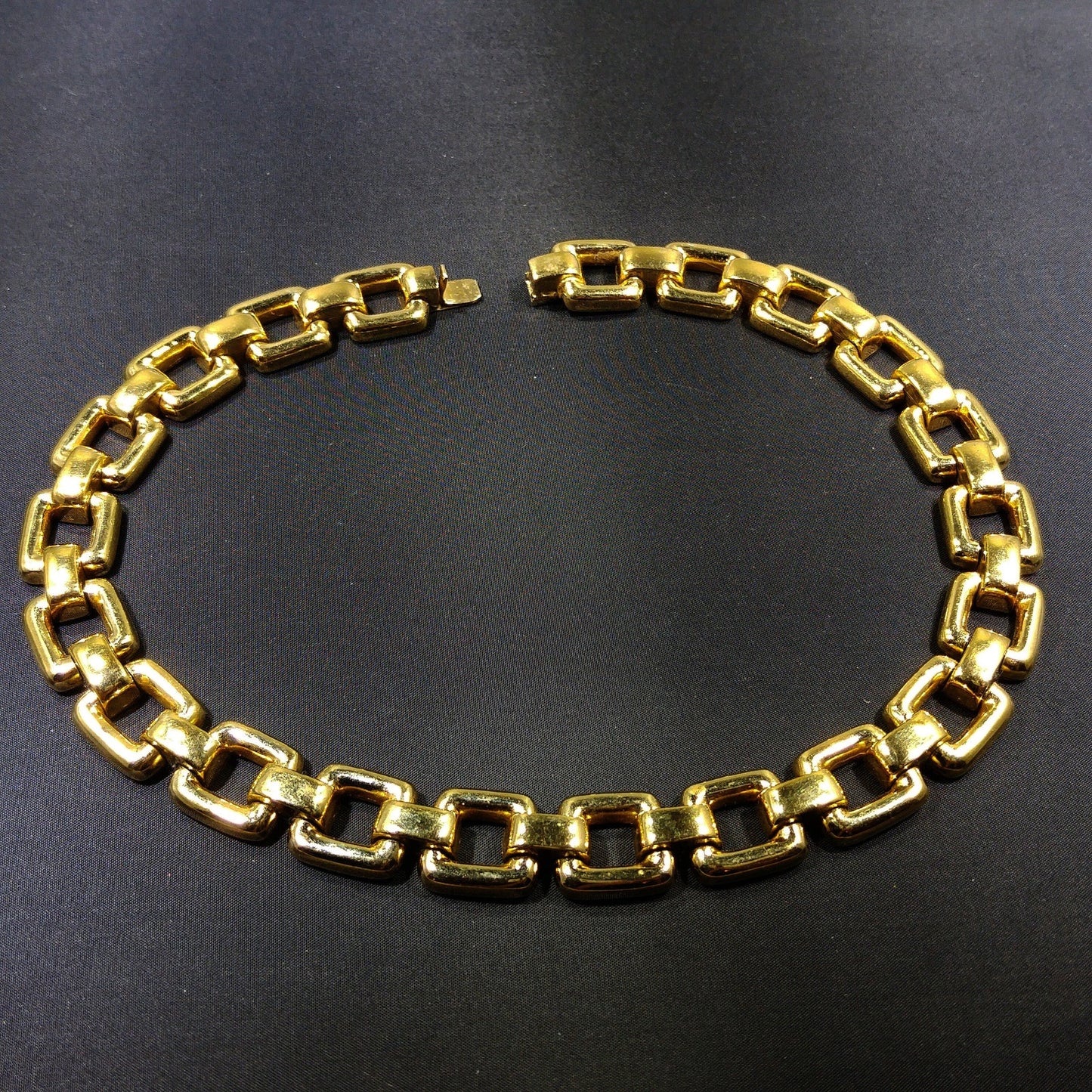 Vintage CINER Gold Chain Choker Necklace, Gold Plated, 1980s