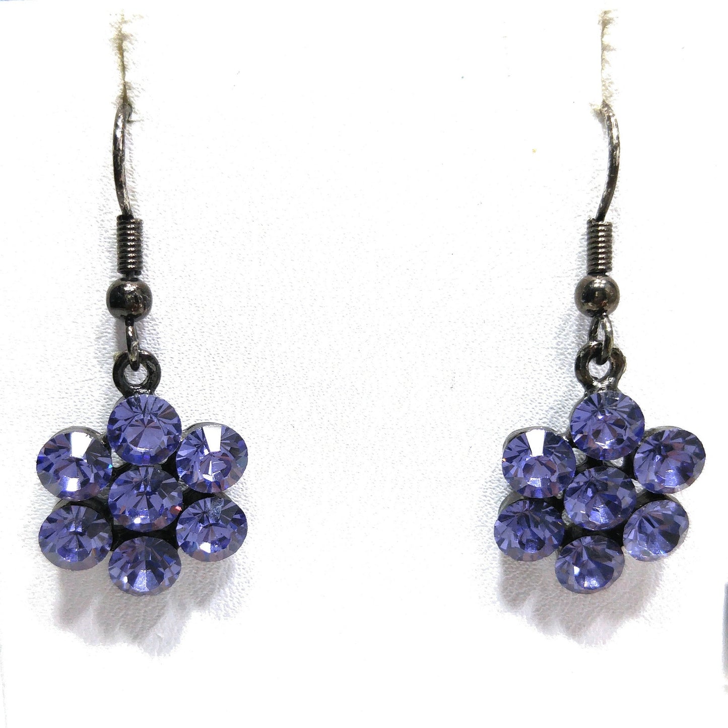 Austrian Crystal Lavender Necklace Bracelet Earrings Set, Ear Wire Earrings, Vintage Jewelry