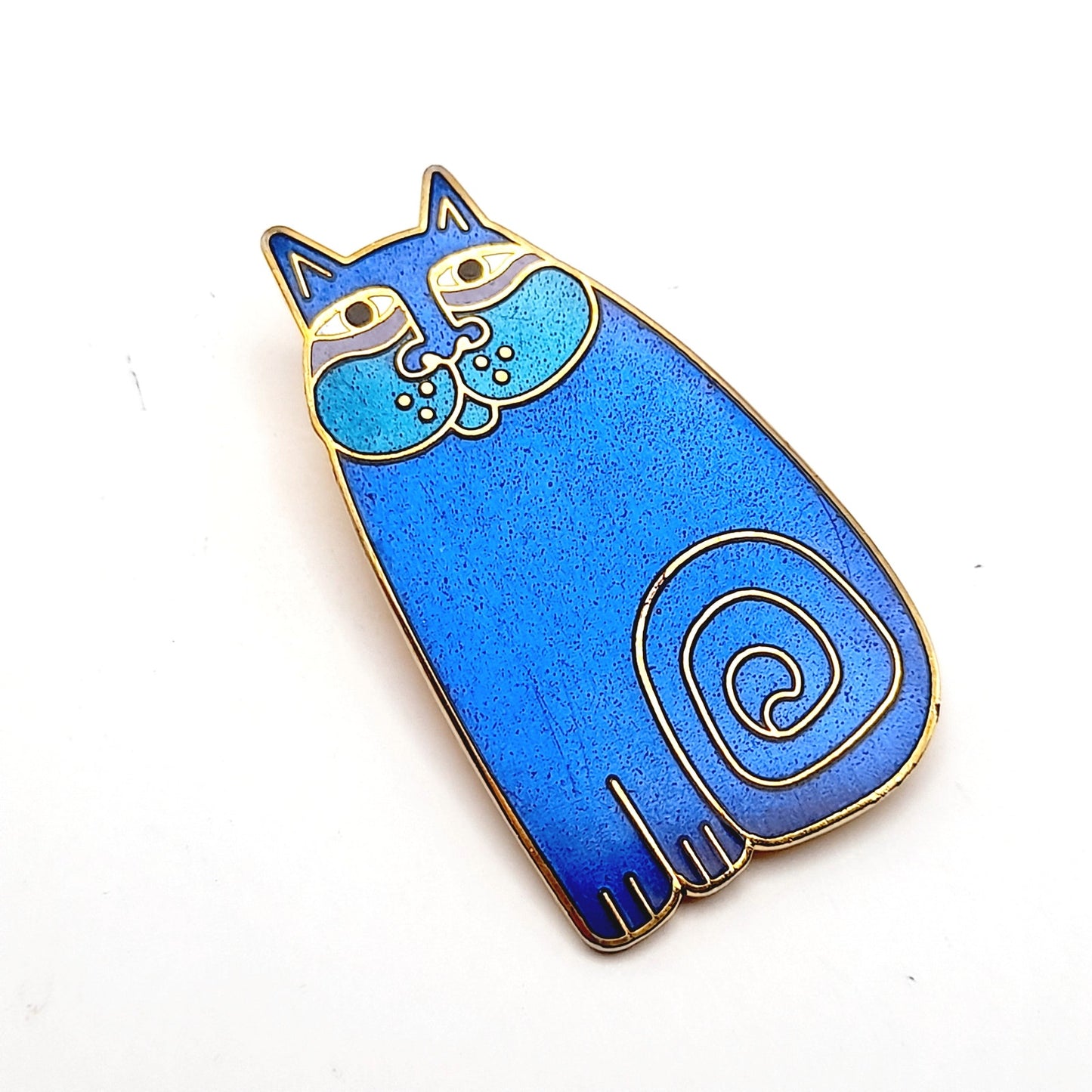 Vintage Laurel Burch Olivia Blue Cat Brooch