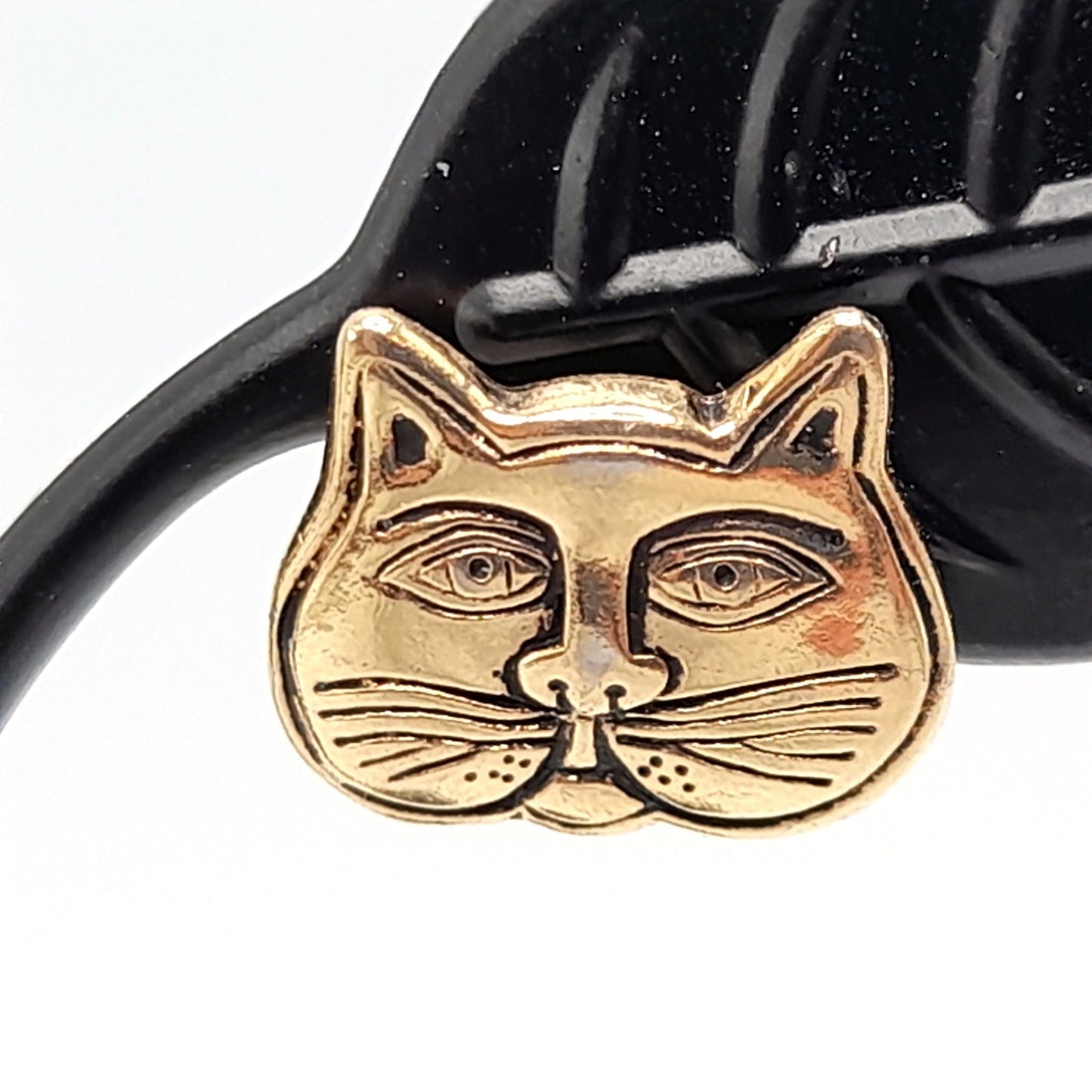 Laurel Burch Cat Face Earrings, Gold Plated Cats, Gold Filled Posts, 1980s