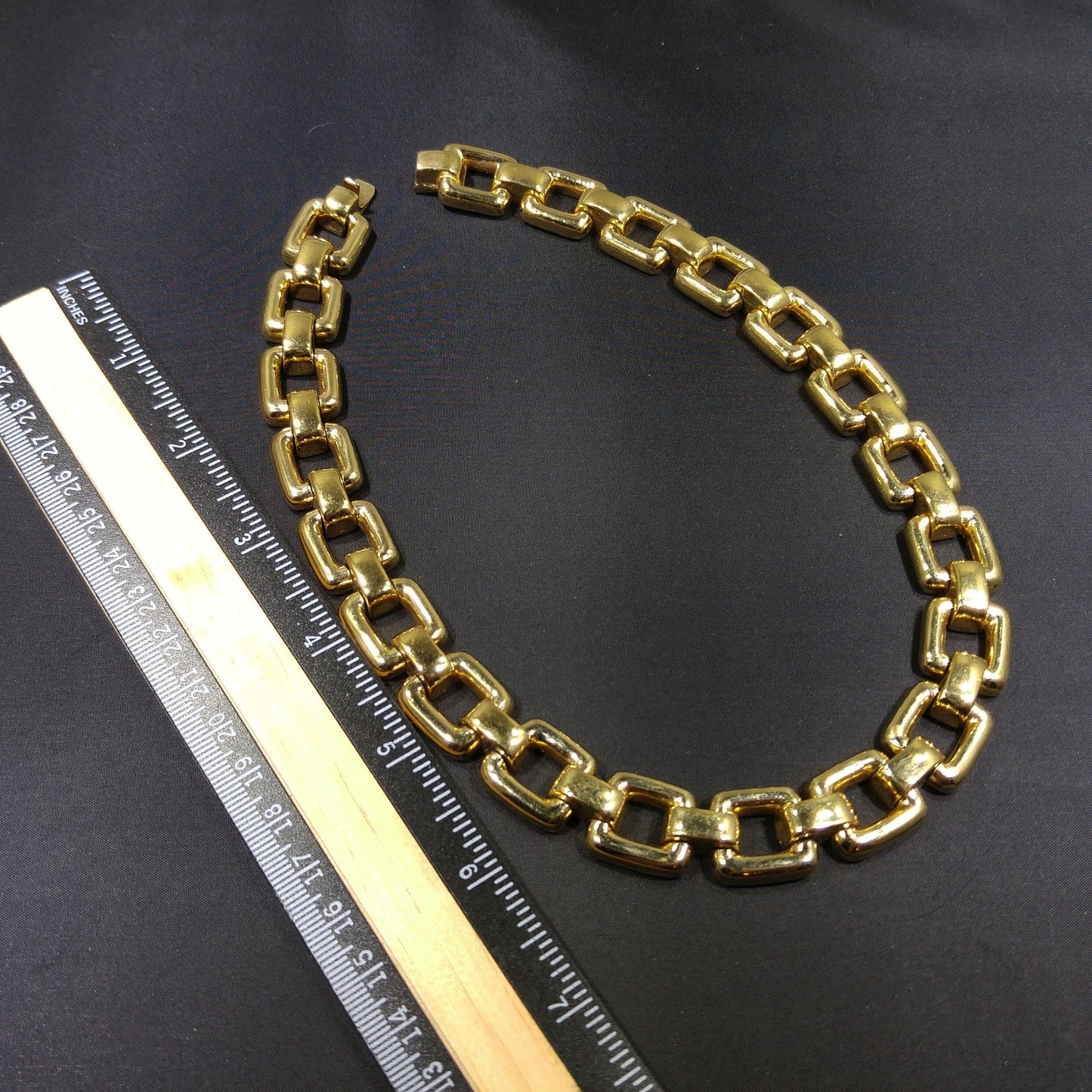 Vintage CINER Gold Chain Choker Necklace, Gold Plated, 1980s