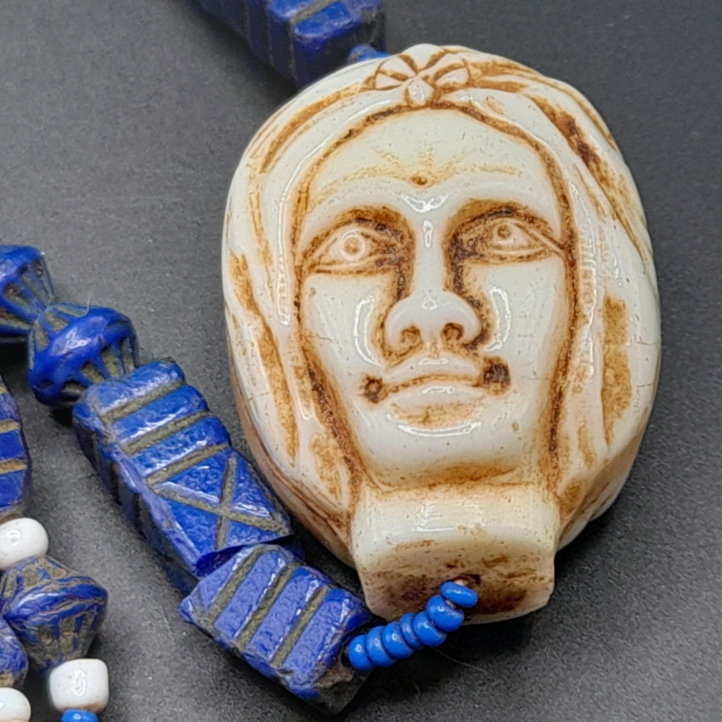Neiger Brothers Czech Bead Necklace, Art Deco, Uranium Glass, 1920s Vintage Jewelry