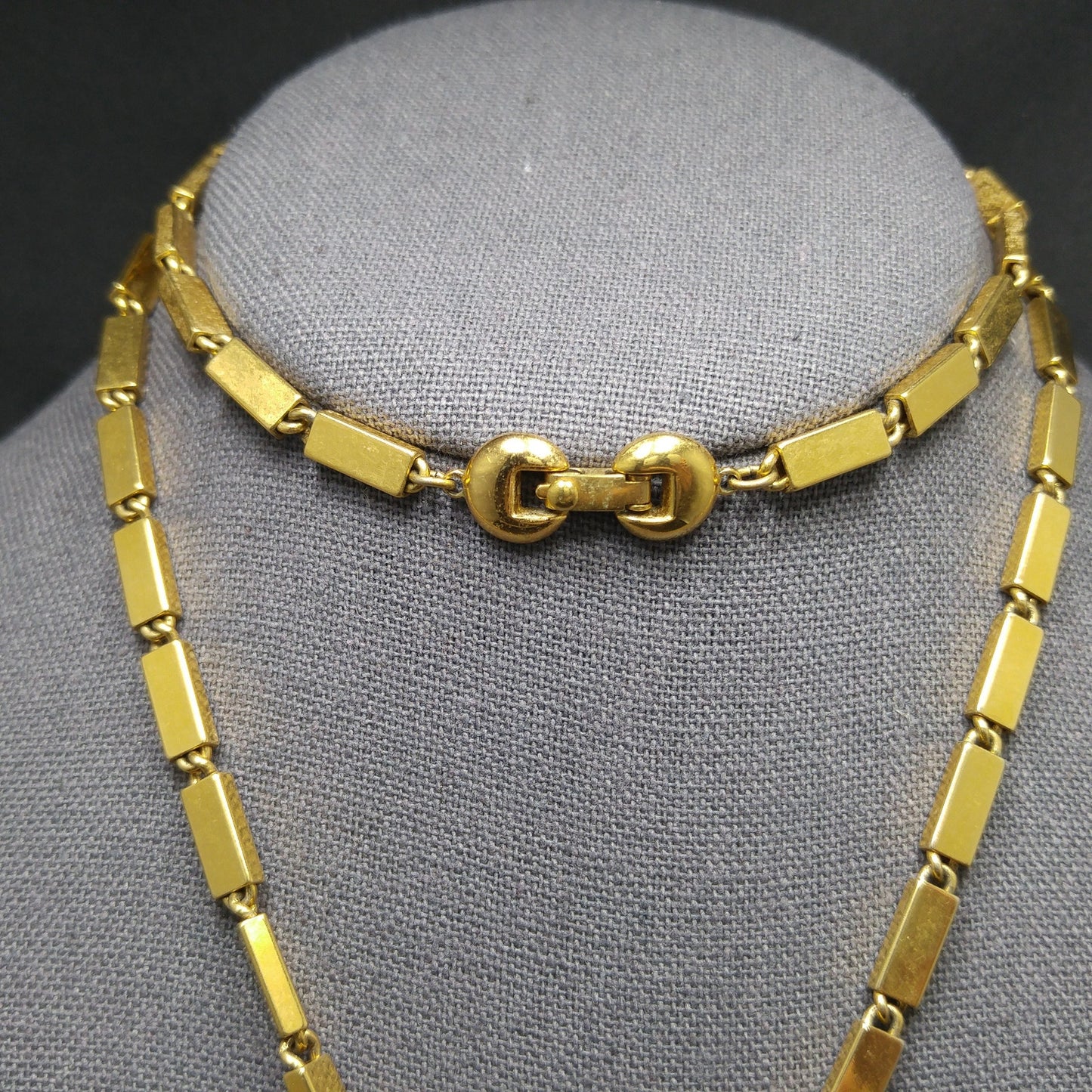 Monet Pendant Necklace, Gold Plated, Book Piece, 1960s Vintage Jewelry