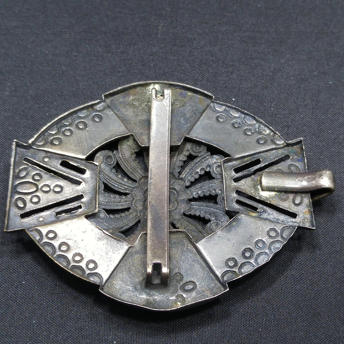 Vintage Enamel Ladies Belt Buckle, Enamel on Brass, 1930s Vintage Accessory