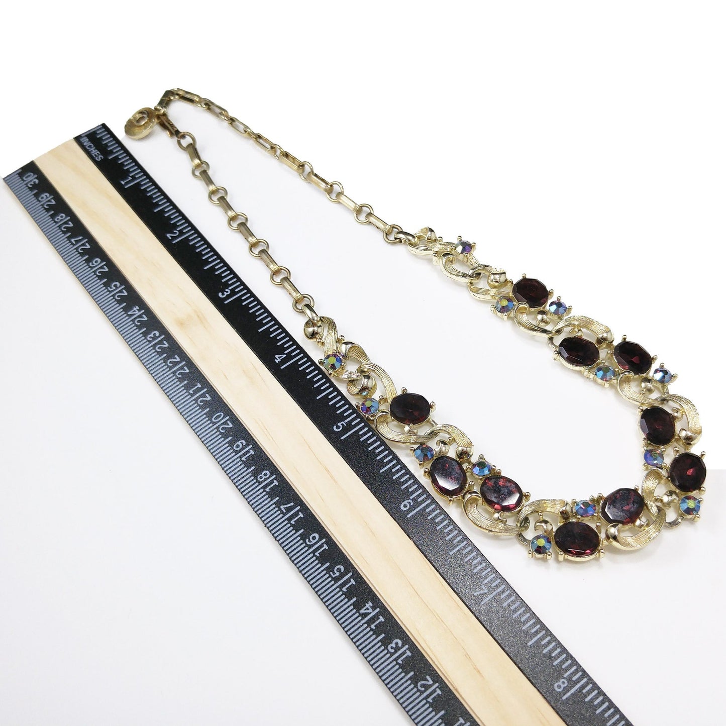 Vintage Lisner Purple Rhinestone Choker Necklace, 1960s Vintage Jewelry