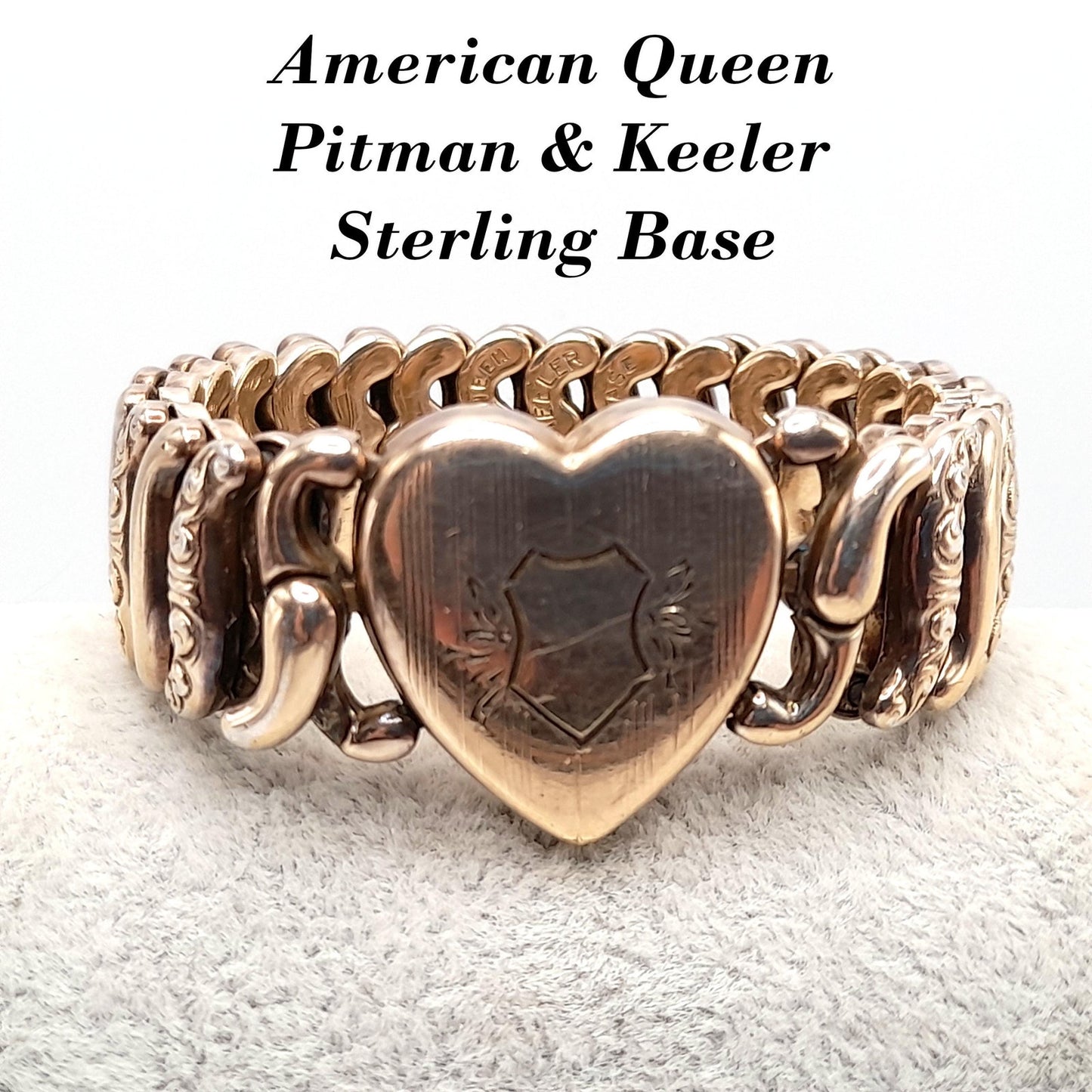 Vintage American Queen Expansion Bracelet, Pitman & Keeler, Sterling Base