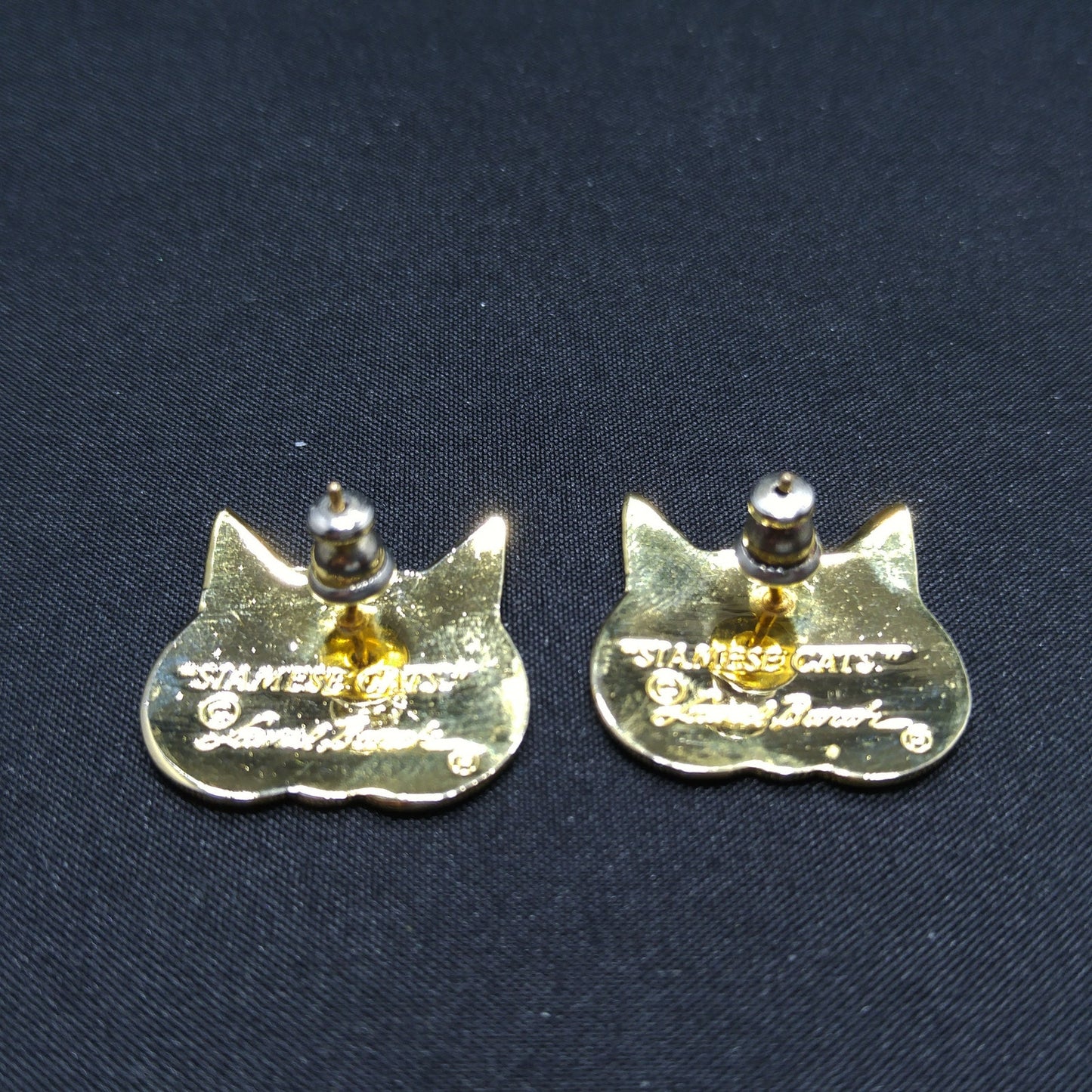 Laurel Burch "Siamese Cats" Post Earrings, 1980s Vintage Jewelry