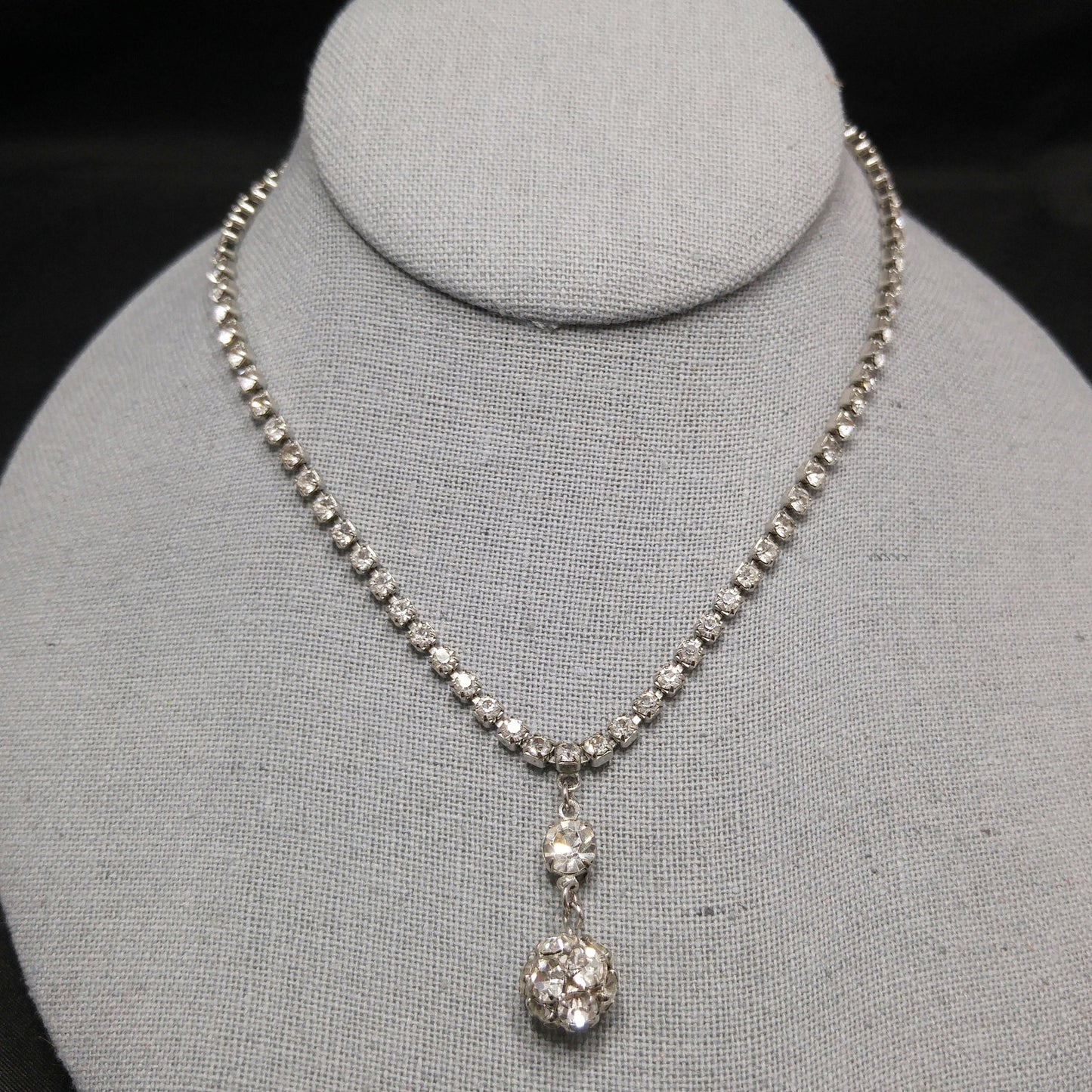 Weiss Clear Rhinestone Choker Necklace, Wedding Necklace, 1950s Vintage Jewelry