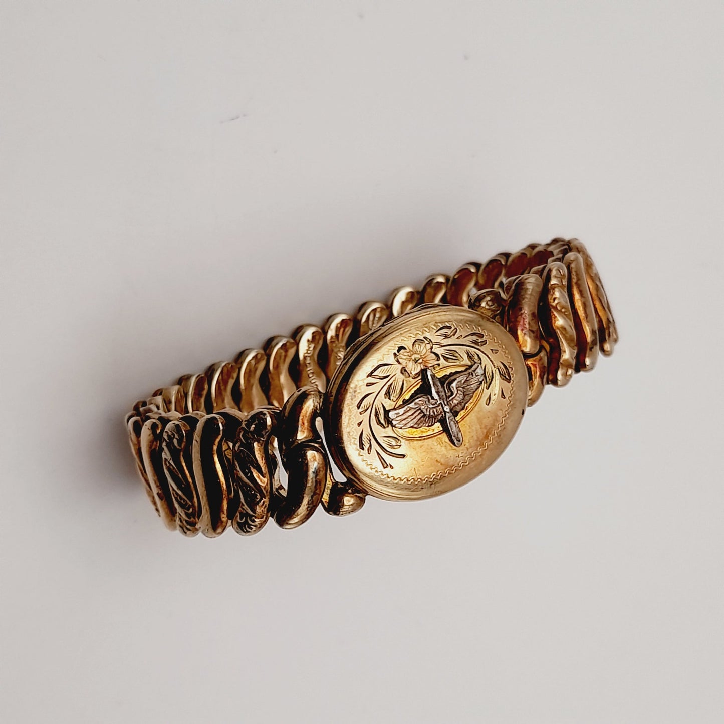 Vintage La Mode Locket Expansion Bracelet, 12K Gold-Filled Sweetheart Jewelry