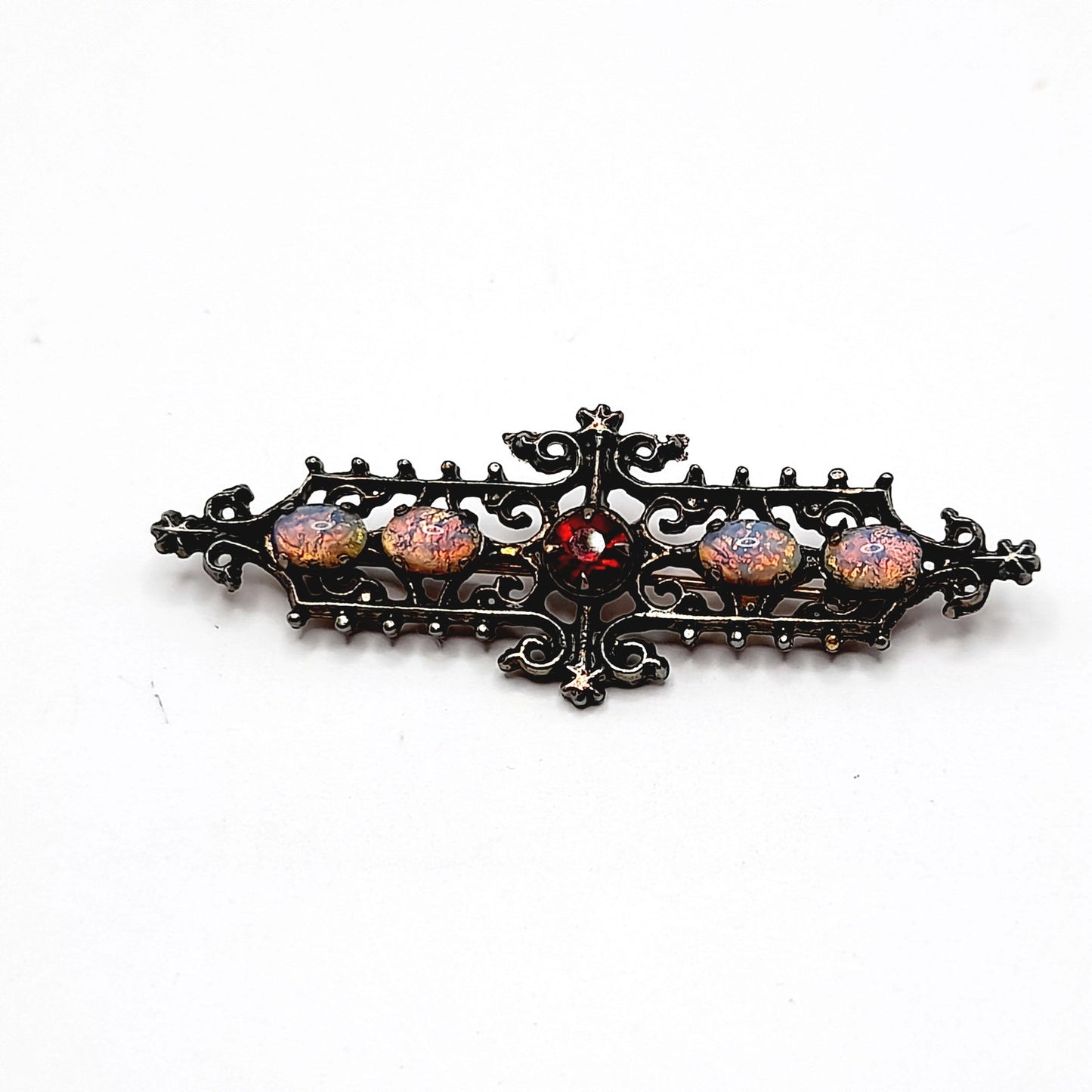 Vintage Sarah Coventry Pin, Victorian Style Brooch, Dragon's Breath Brooch, Sterling Silver Brooch