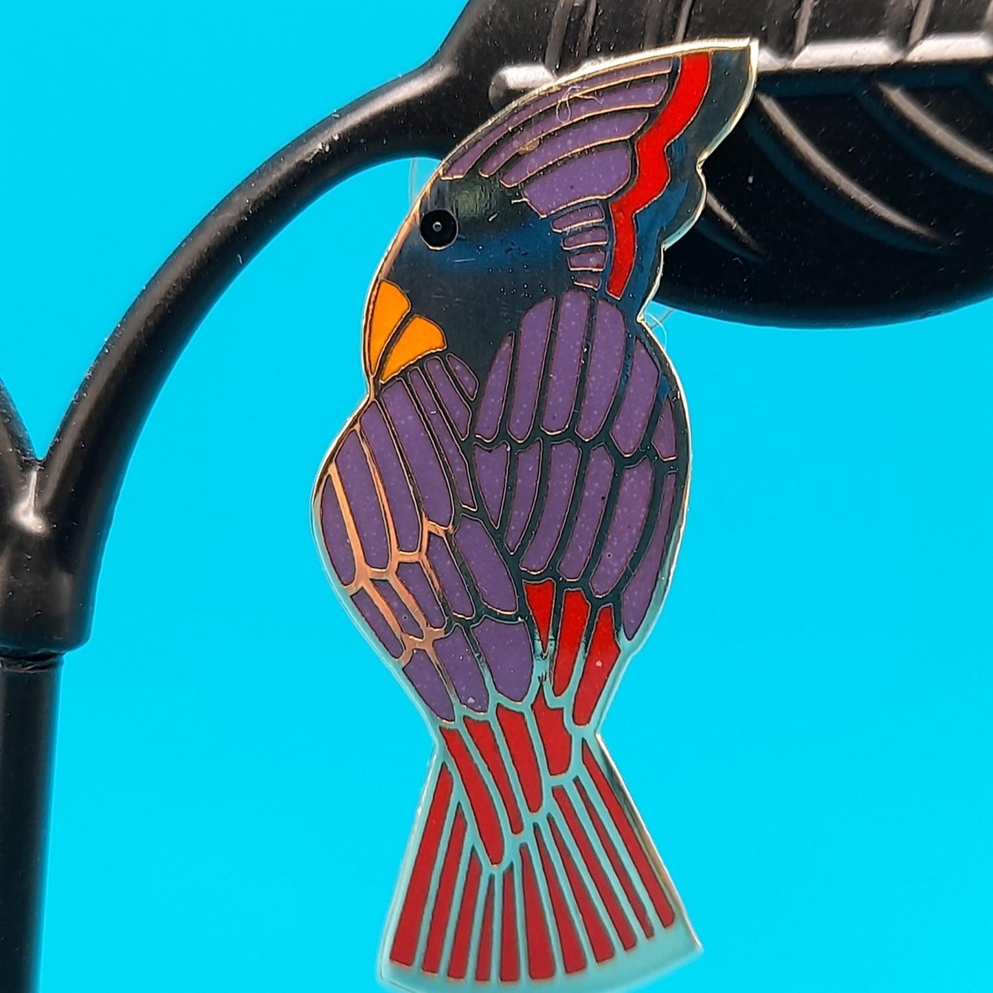Laurel Burch "Cockatoo" Bird Post Earrings, Gold Plated, 1980s Vintage Jewelry