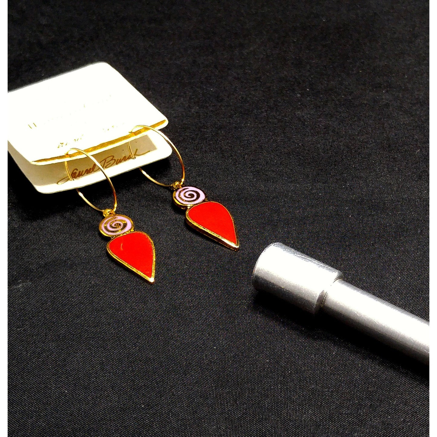 Laurel Burch "Femina" 1993 Earrings, Gold Over Sterling, 1990s Vintage Jewelry