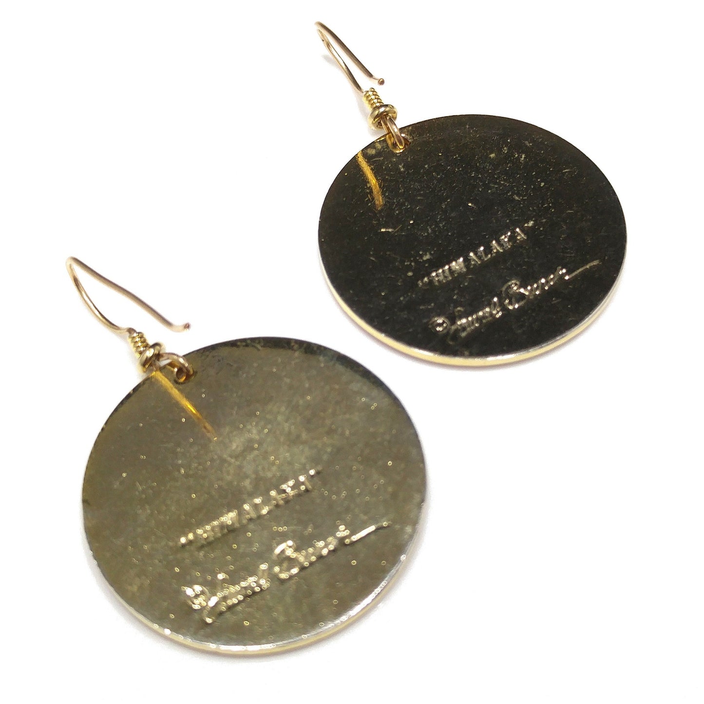 Vintage Laurel Burch "Himalaya" Dangle Earrings, Red Enamel, Gold Plated