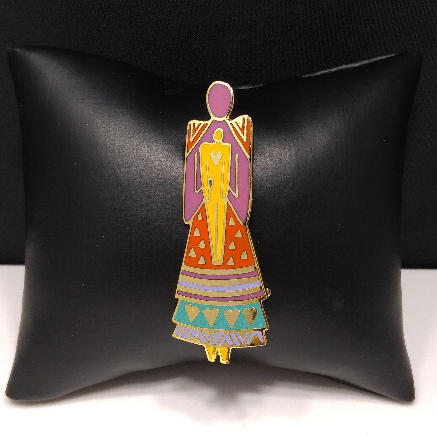 Laurel Burch "Mother and Child" Brooch, 1980s Vintage, Gold Plated