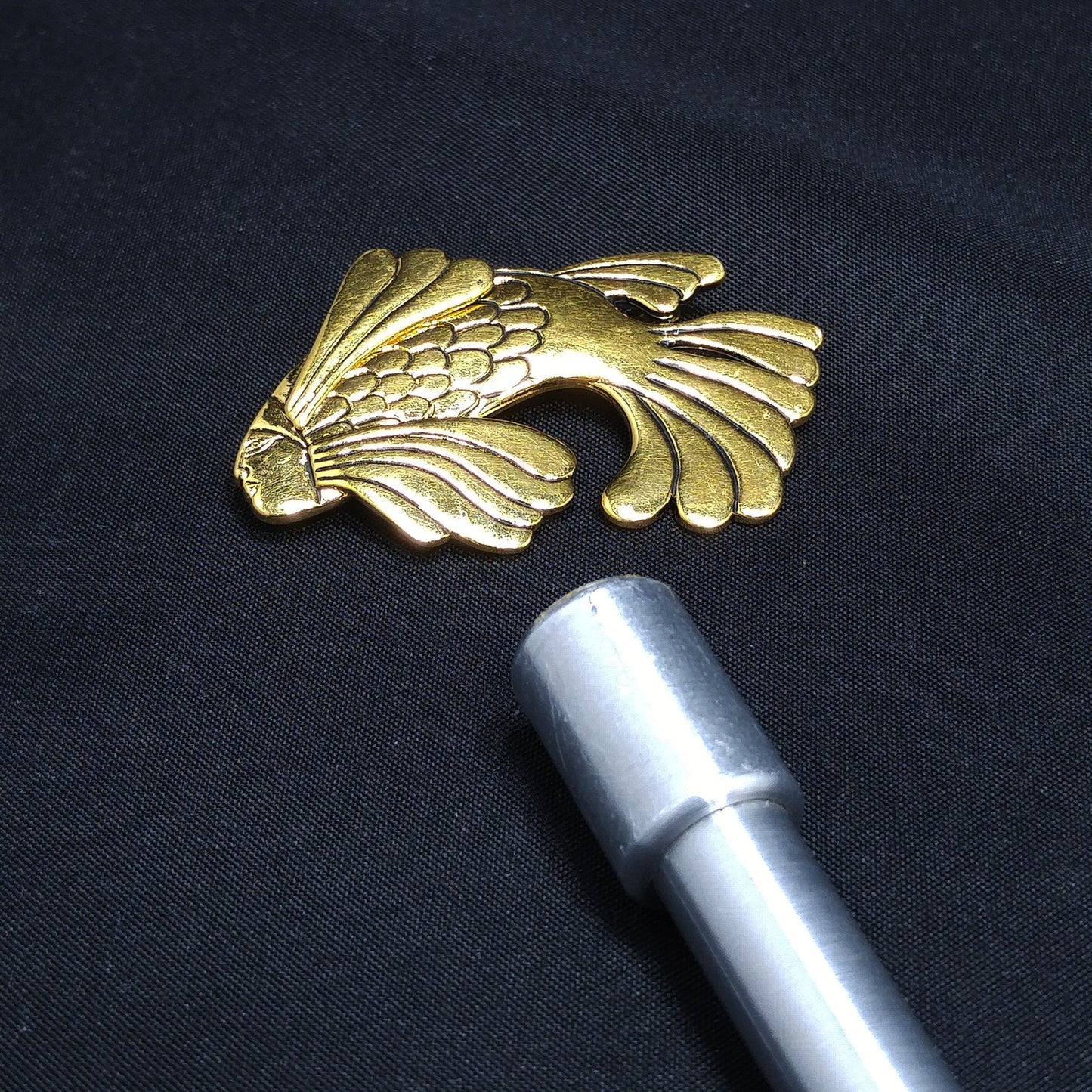 Laurel Burch Fish With Human Face Brooch, Gold Plated, 1980s Vintage Jewelry
