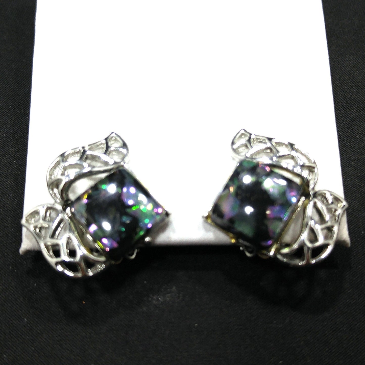 Coro Confetti Lucite Necklace Clip Earrings, 1950s Vintage Jewelry