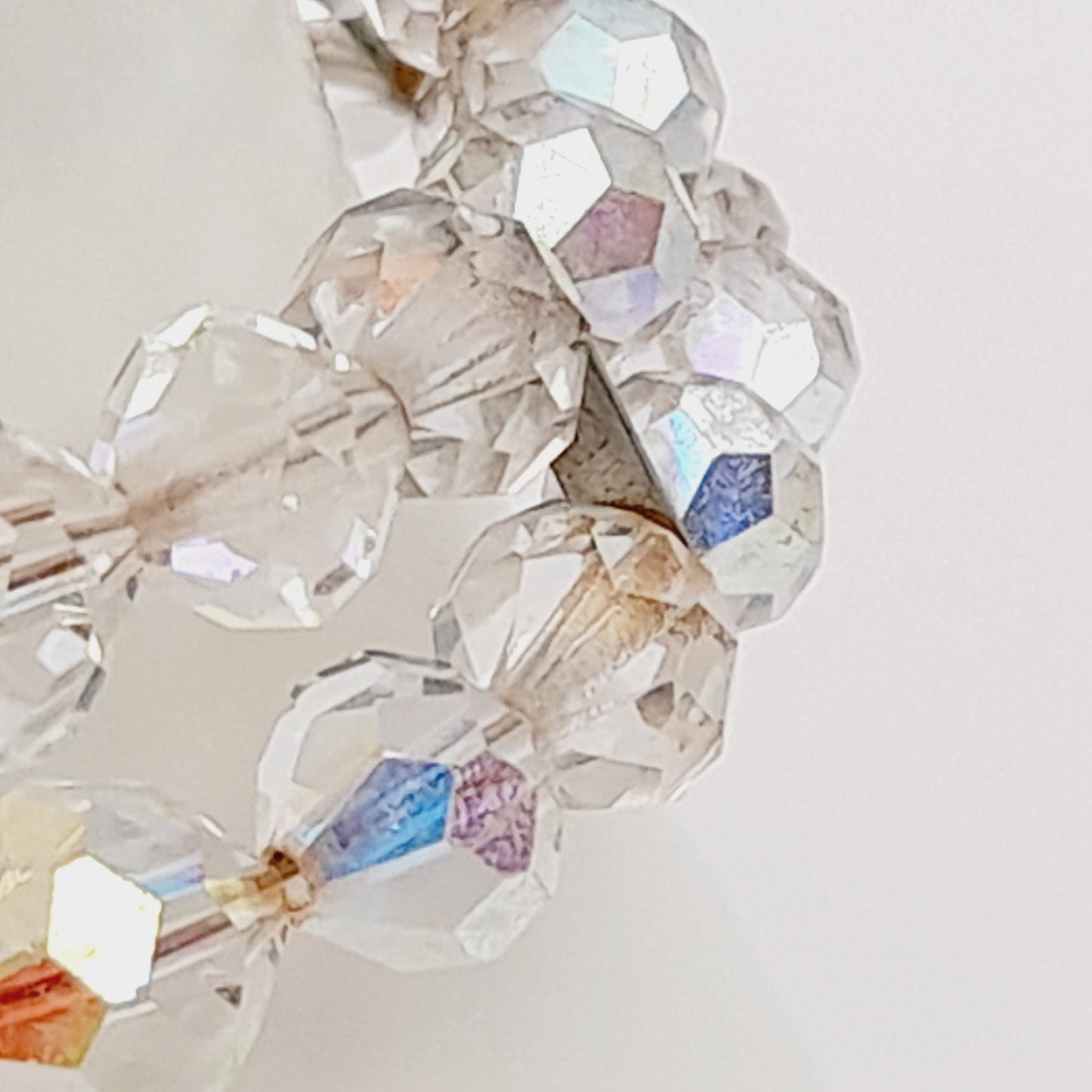 Vintage 1950s Clear Aurora Borealis Crystal Two Strand Bracelet – 6 3/4 Inches