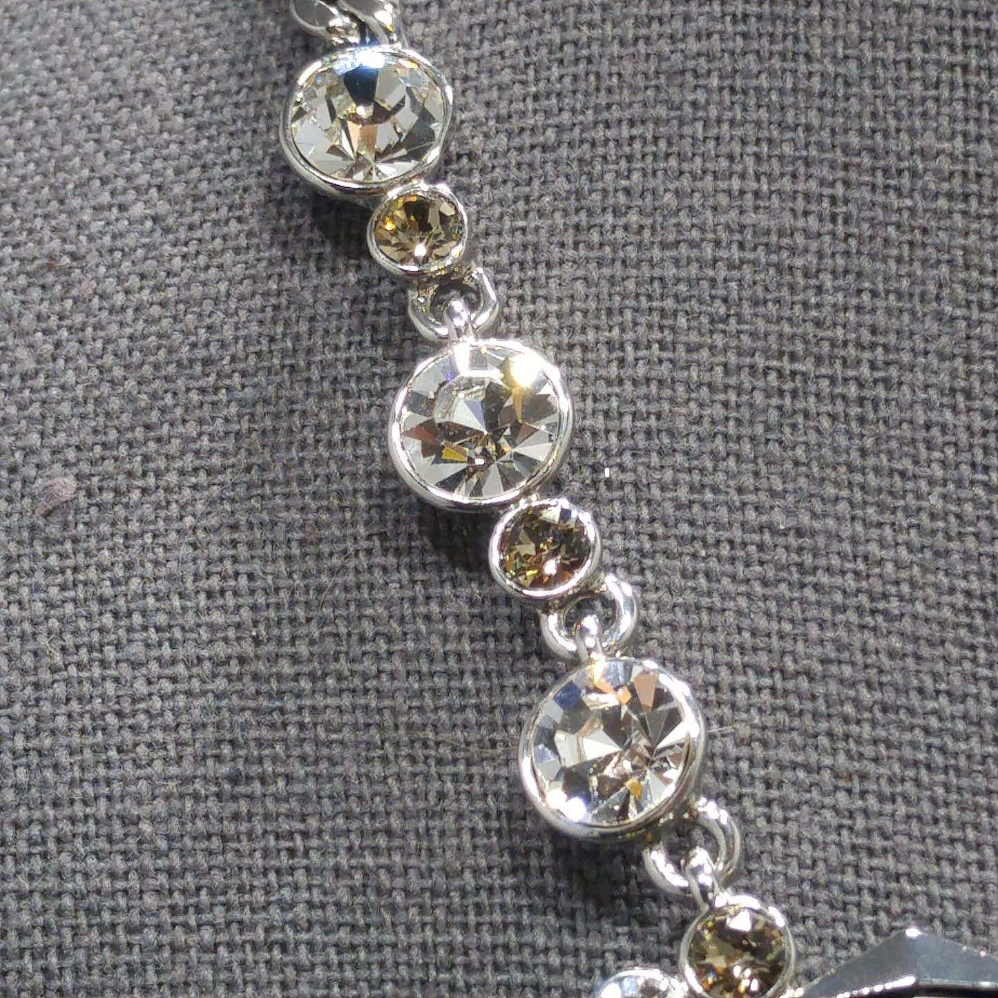 Givenchy Smoky Rhinestone Choker Necklace – 1990s Vintage Jewelry, Rhodium Plated Adjustable Length 16–19 Inches