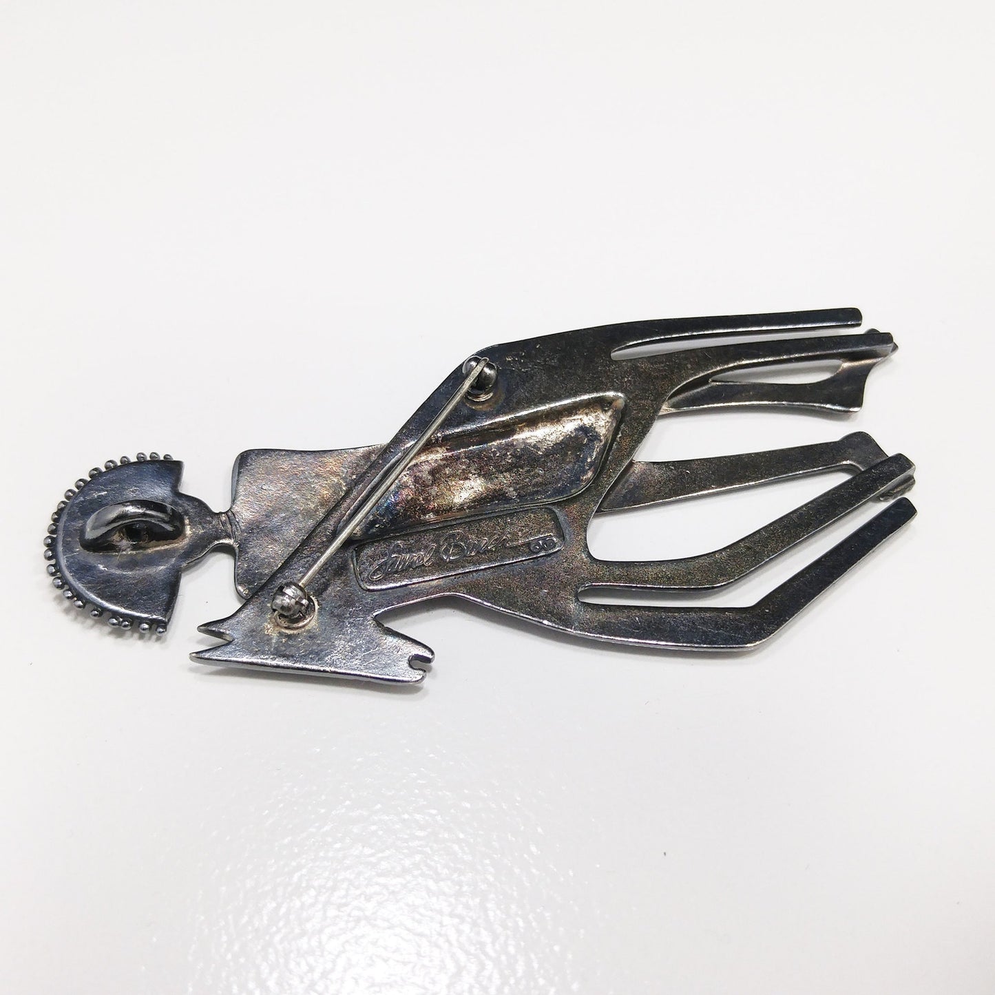 Laurel Burch Spirit Man and Horse Brooch & Pendant, Rhodium Plated, 1980s