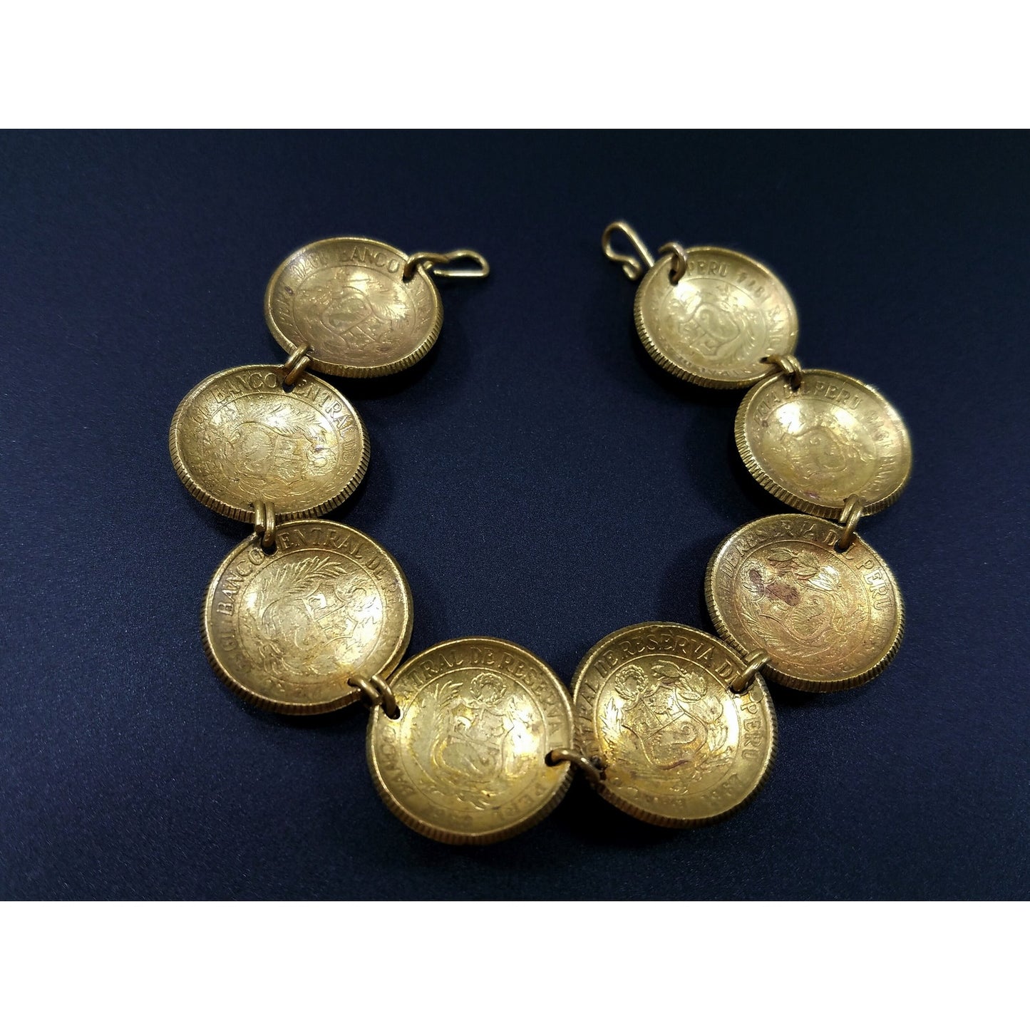 Coin Bracelet 1970s Peruvian Vintage