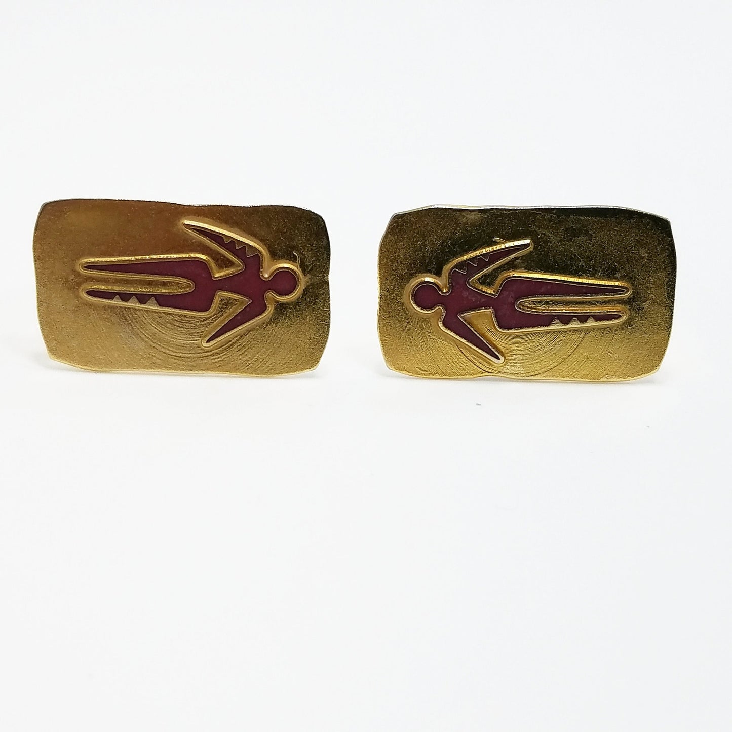 Vintage Laurel Burch "Old Soul" Clip Earrings, Gold Plated, 1980 Vintage Jewelry